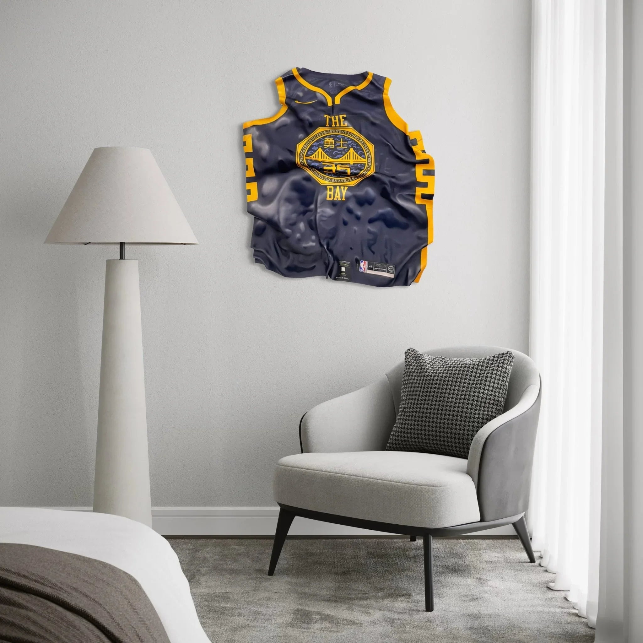Tableau froissé - Maillot NBA "The Bay" - Luxartis