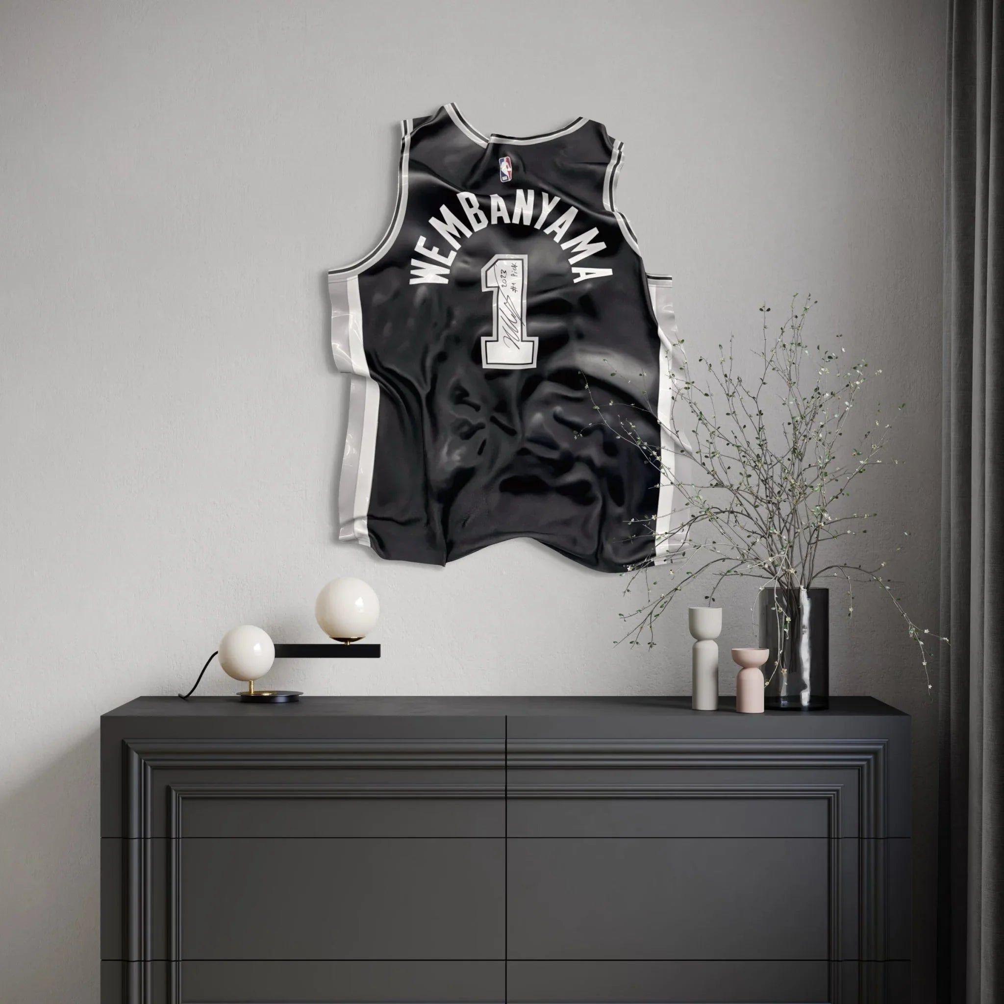 Tableau froissé - Maillot NBA "Wembanyama 1" - Luxartis