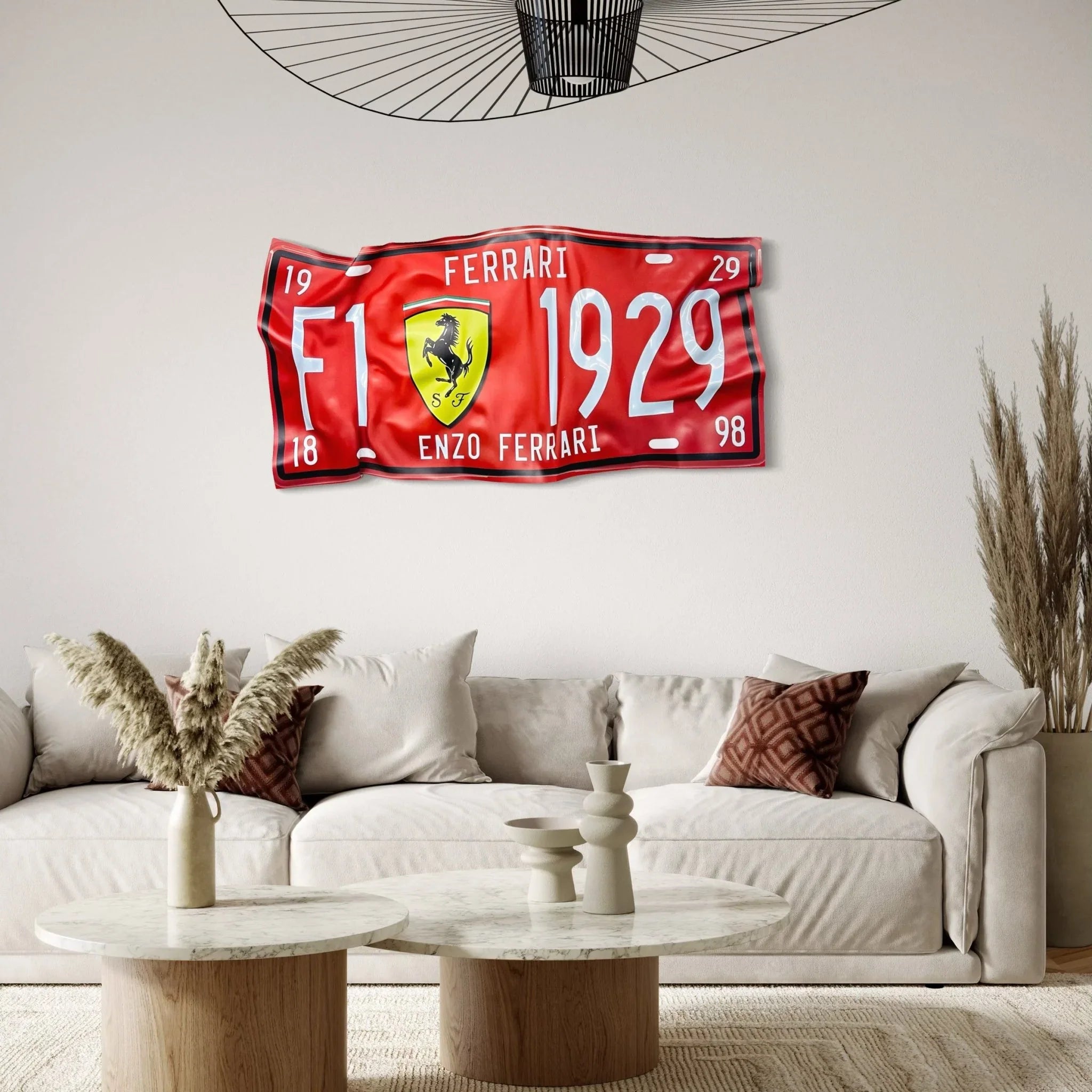 Tableau froissé - Plaque Ferrari - Luxartis