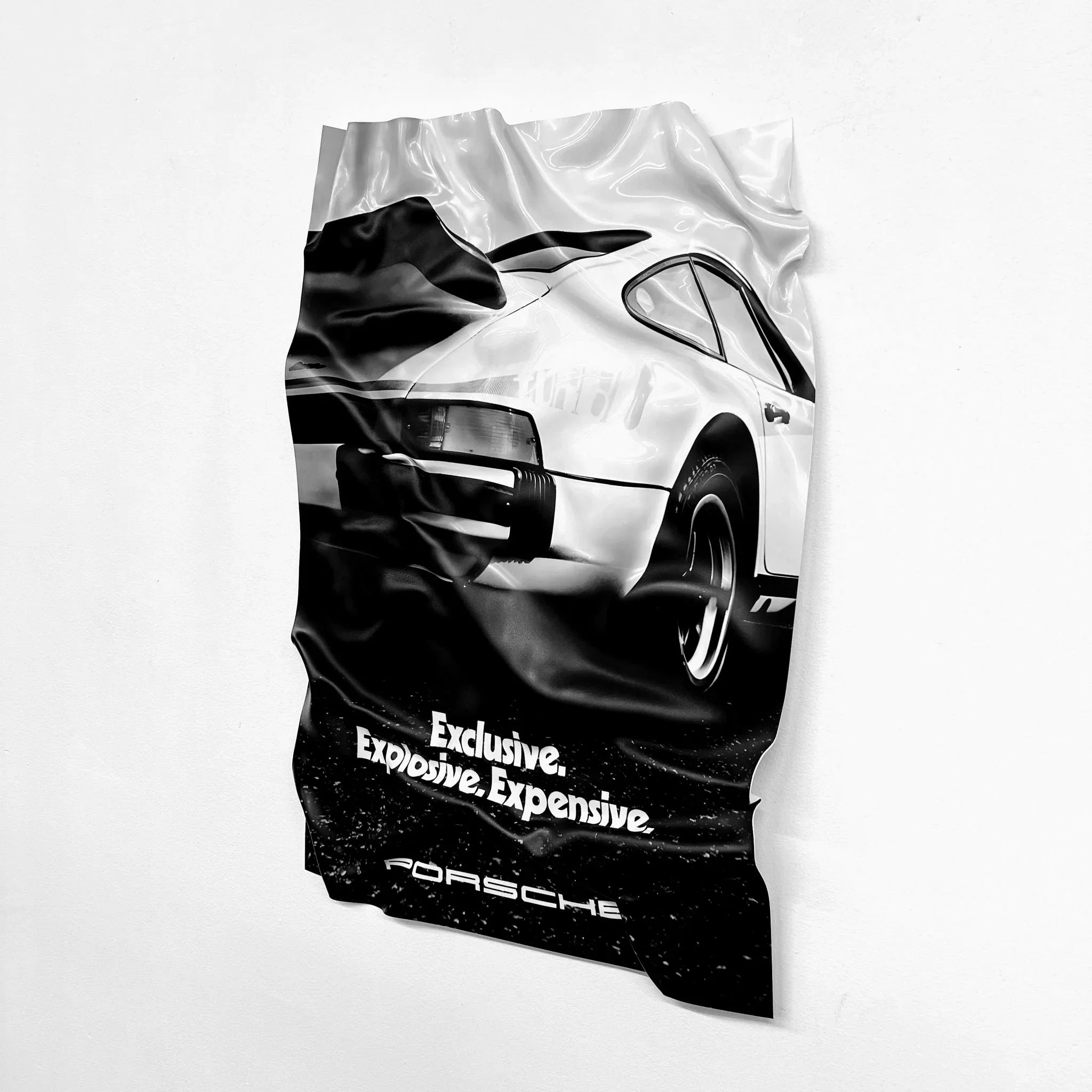 Tableau froissé - Porsche Pub - Luxartis