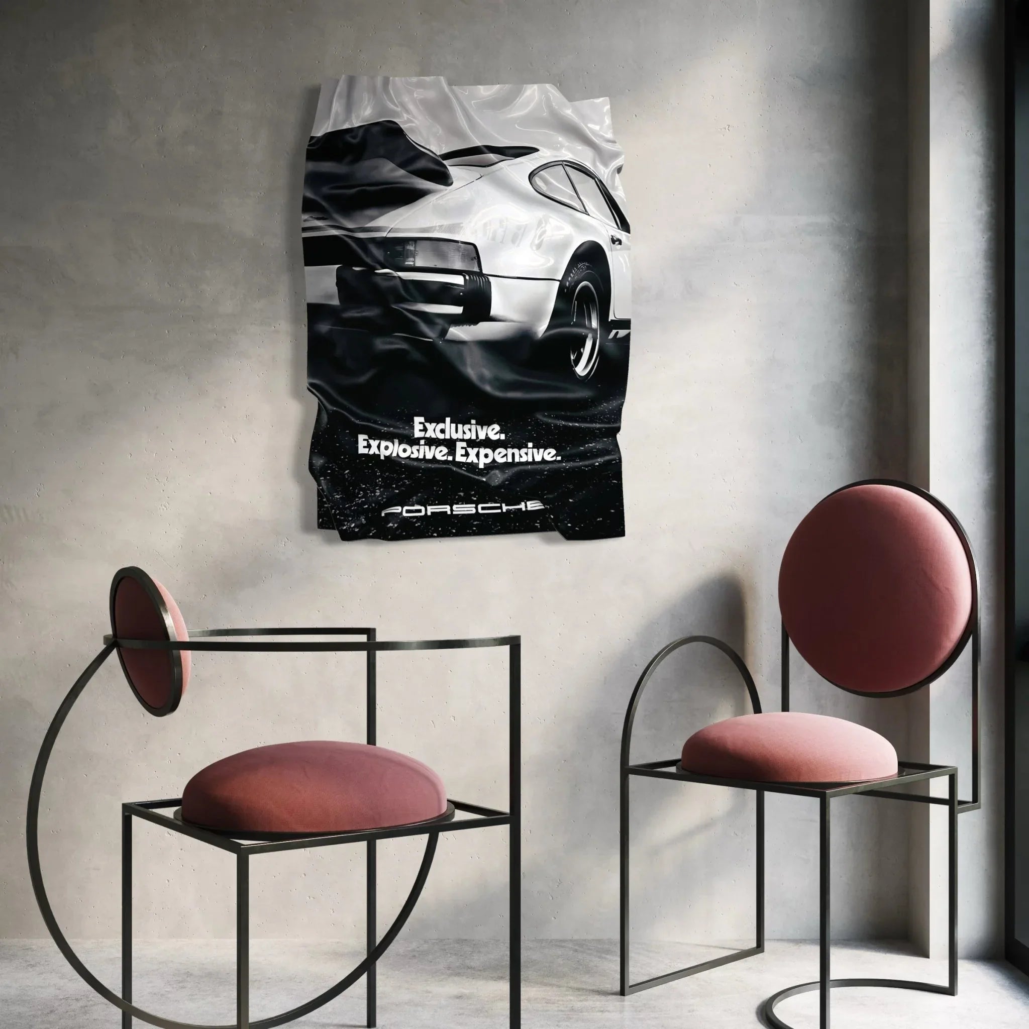 Tableau froissé - Porsche Pub - Luxartis