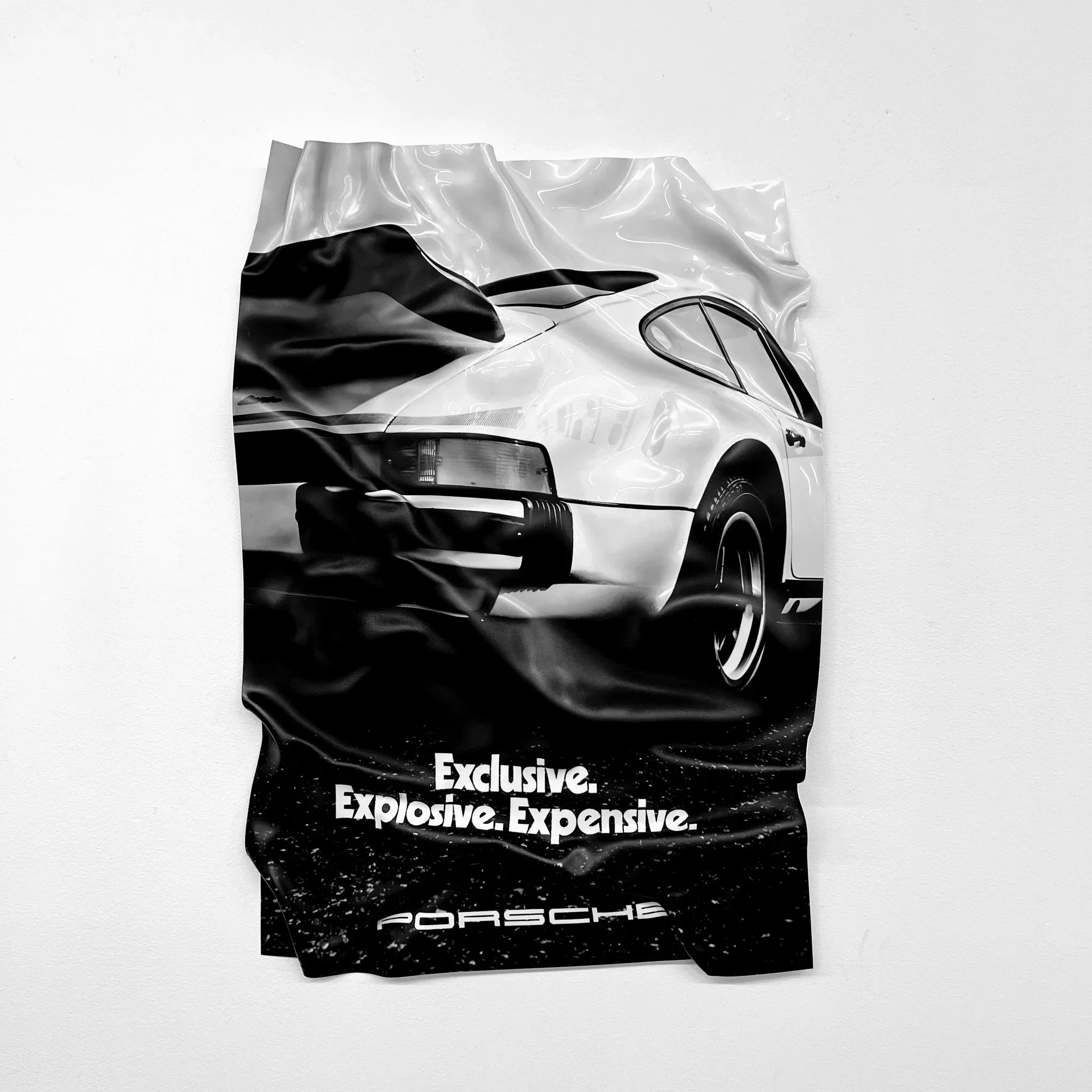Tableau froissé - Porsche Pub - Luxartis