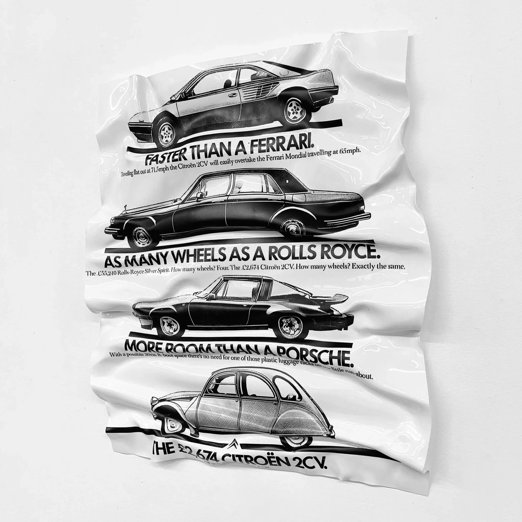 Tableau froissé - Pub Automobile - Luxartis