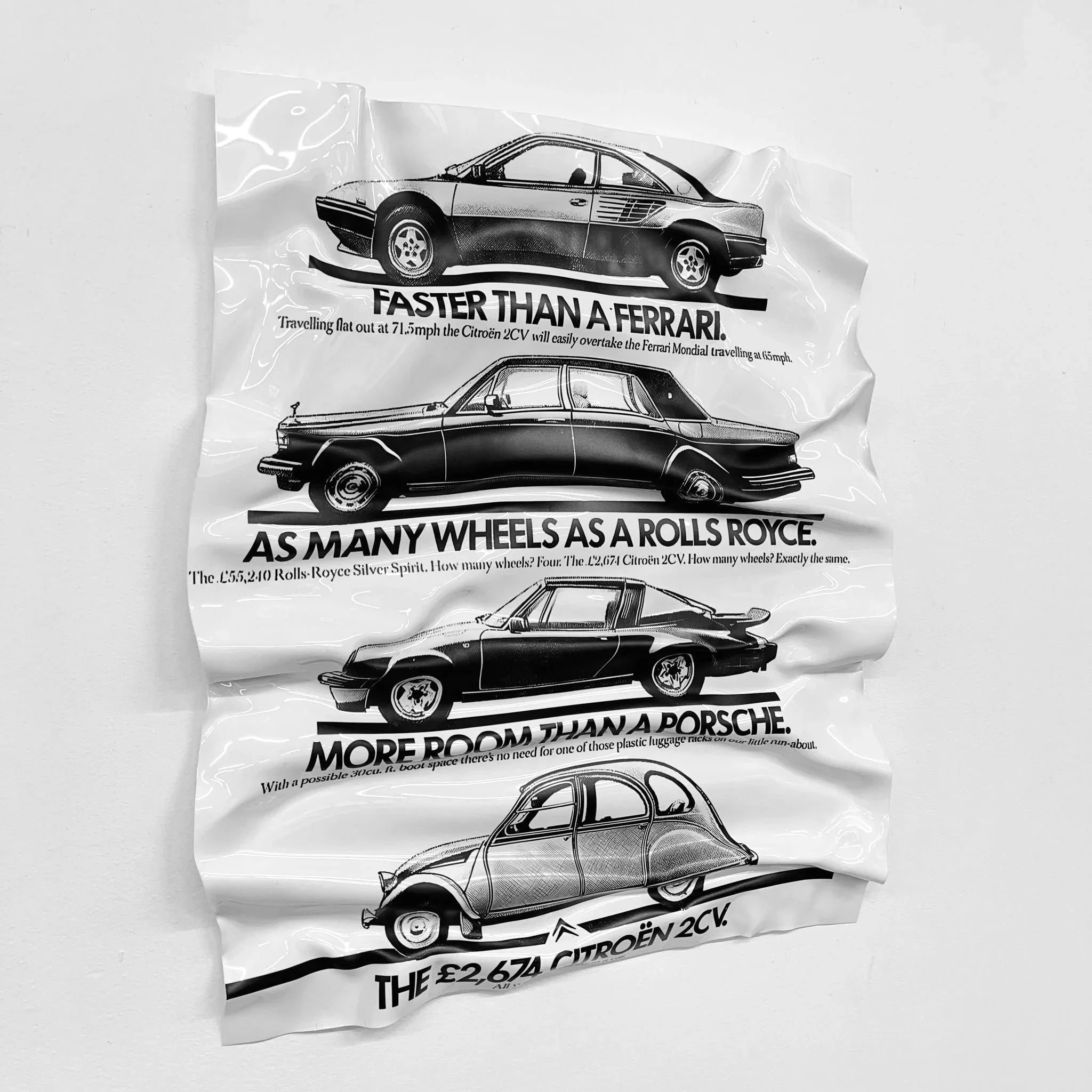 Tableau froissé - Pub Automobile - Luxartis