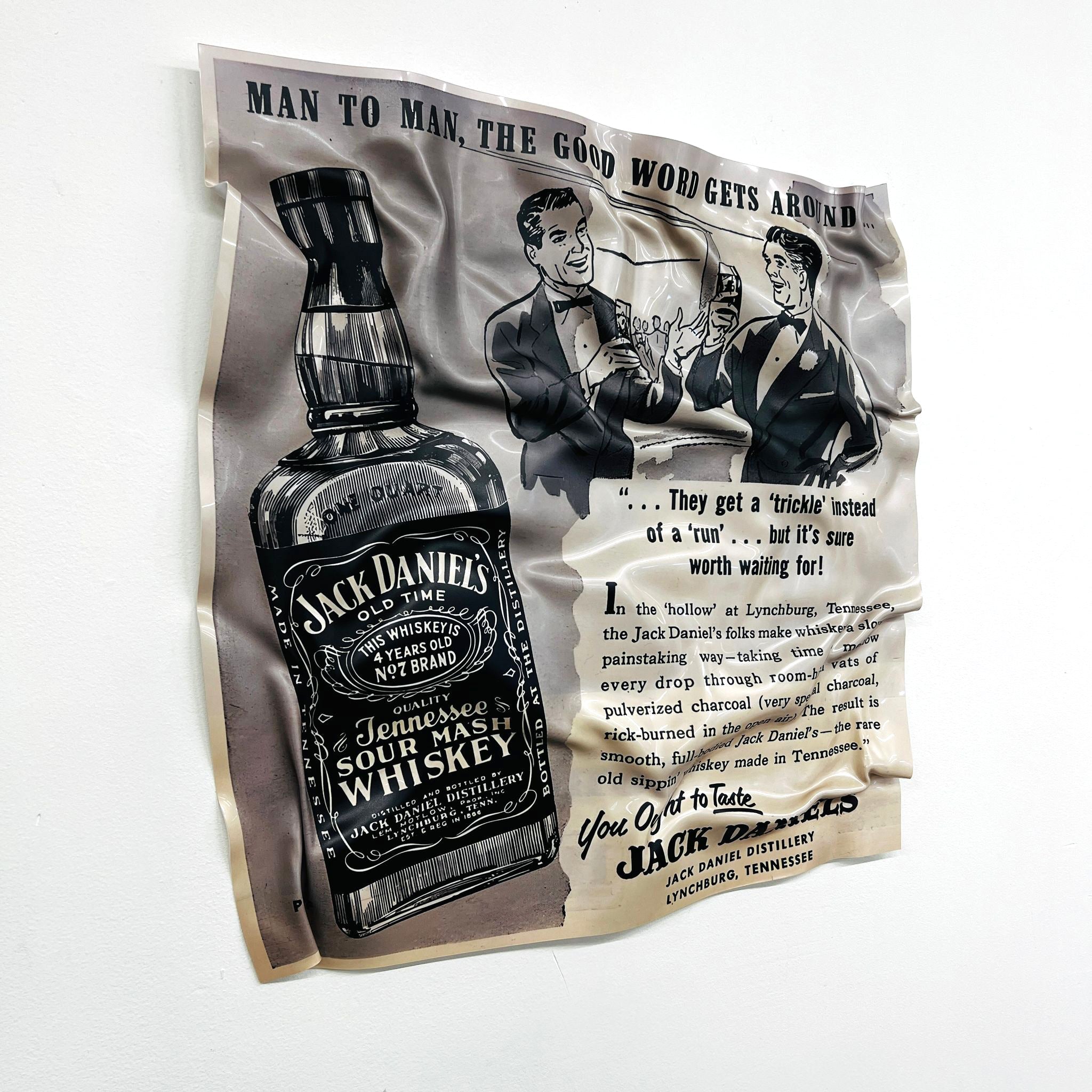 Tableau froissé - Pub Jack Daniels - Luxartis