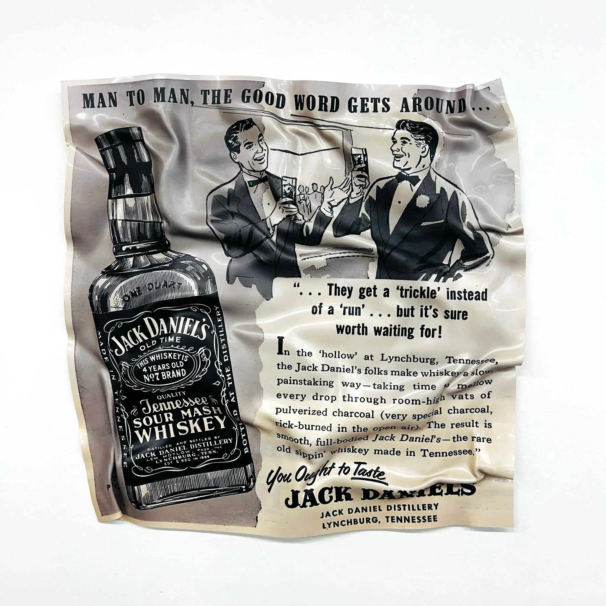 Tableau froissé - Pub Jack Daniels - Luxartis