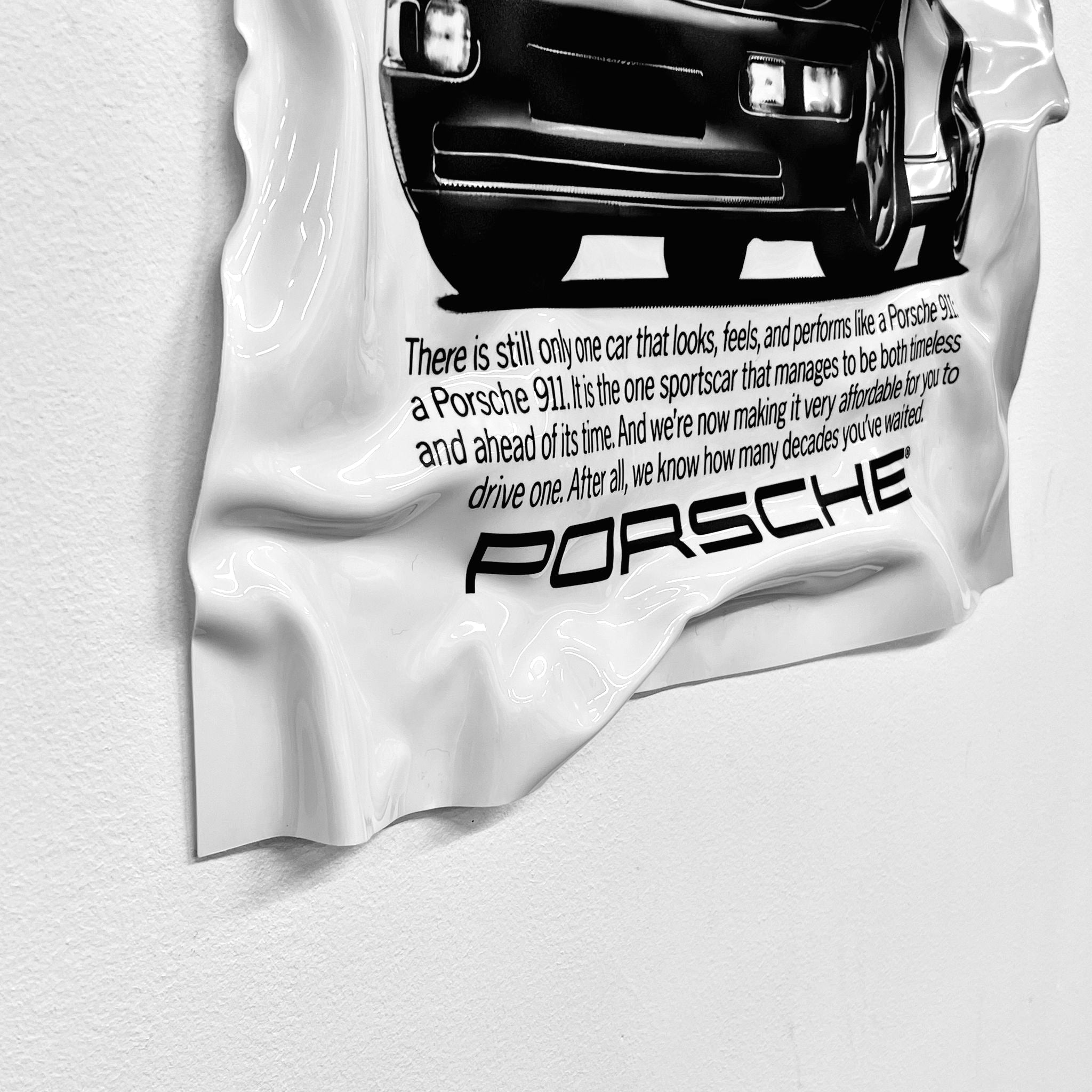 Tableau froissé - Pub Porsche 911 - Luxartis