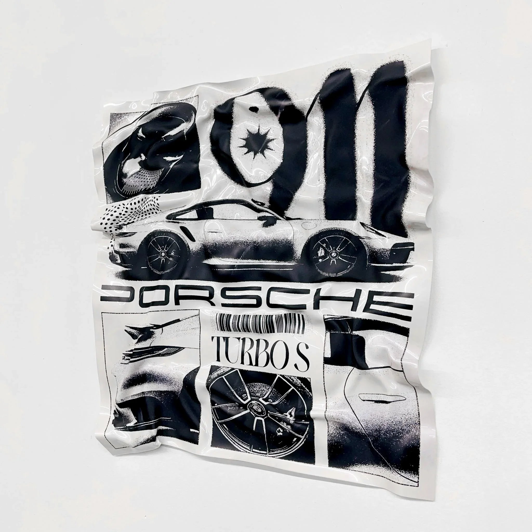 Tableau froissé - Pub Porsche 911 - Luxartis