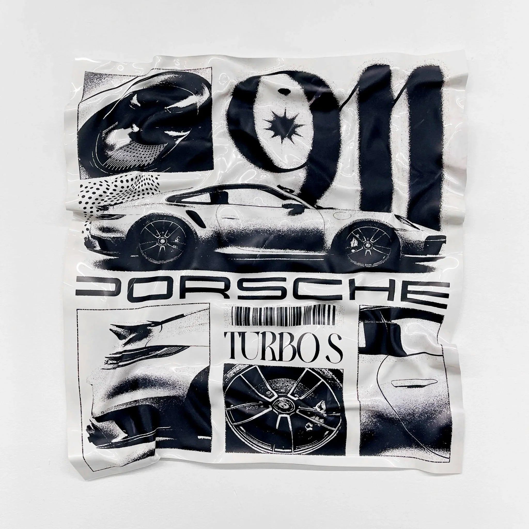 Tableau froissé - Pub Porsche 911 - Luxartis