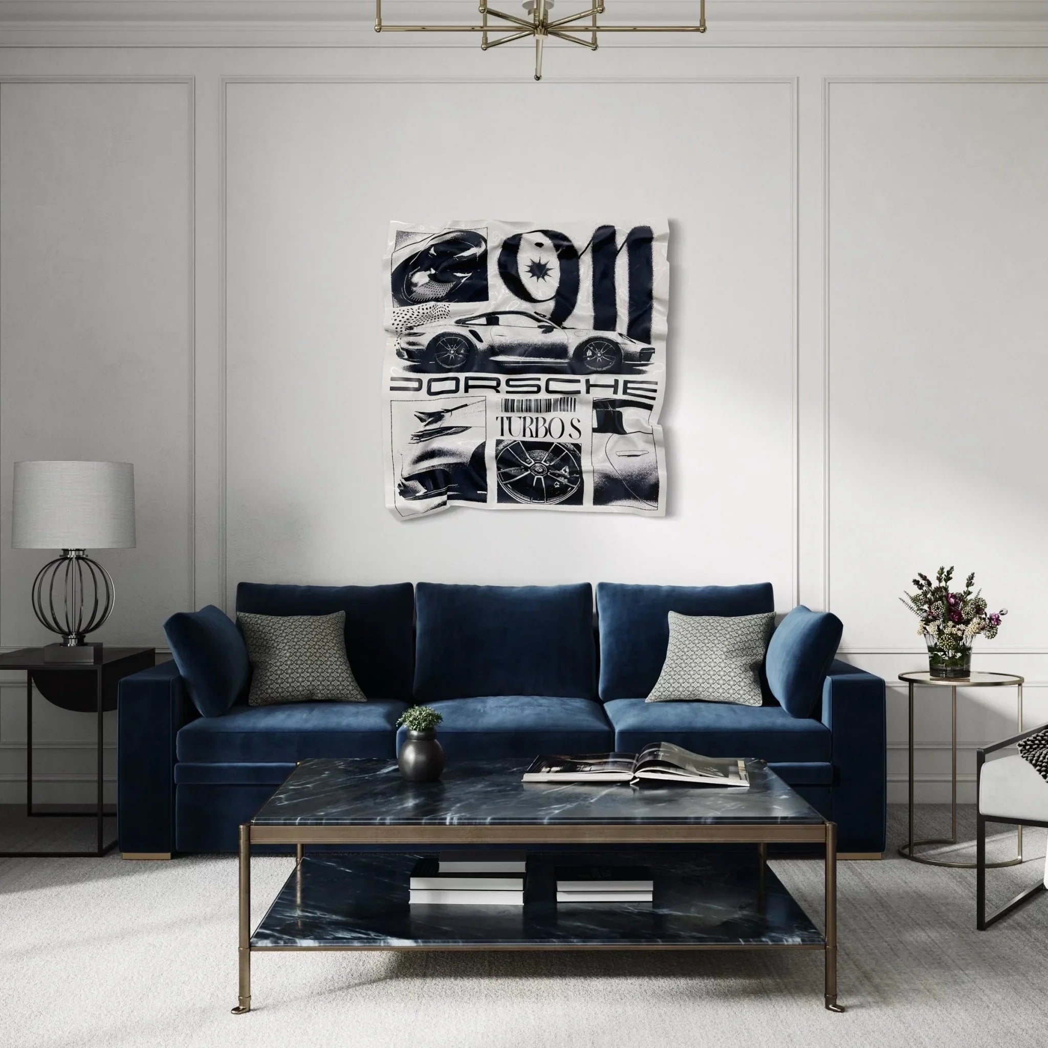 Tableau froissé - Pub Porsche 911 - Luxartis