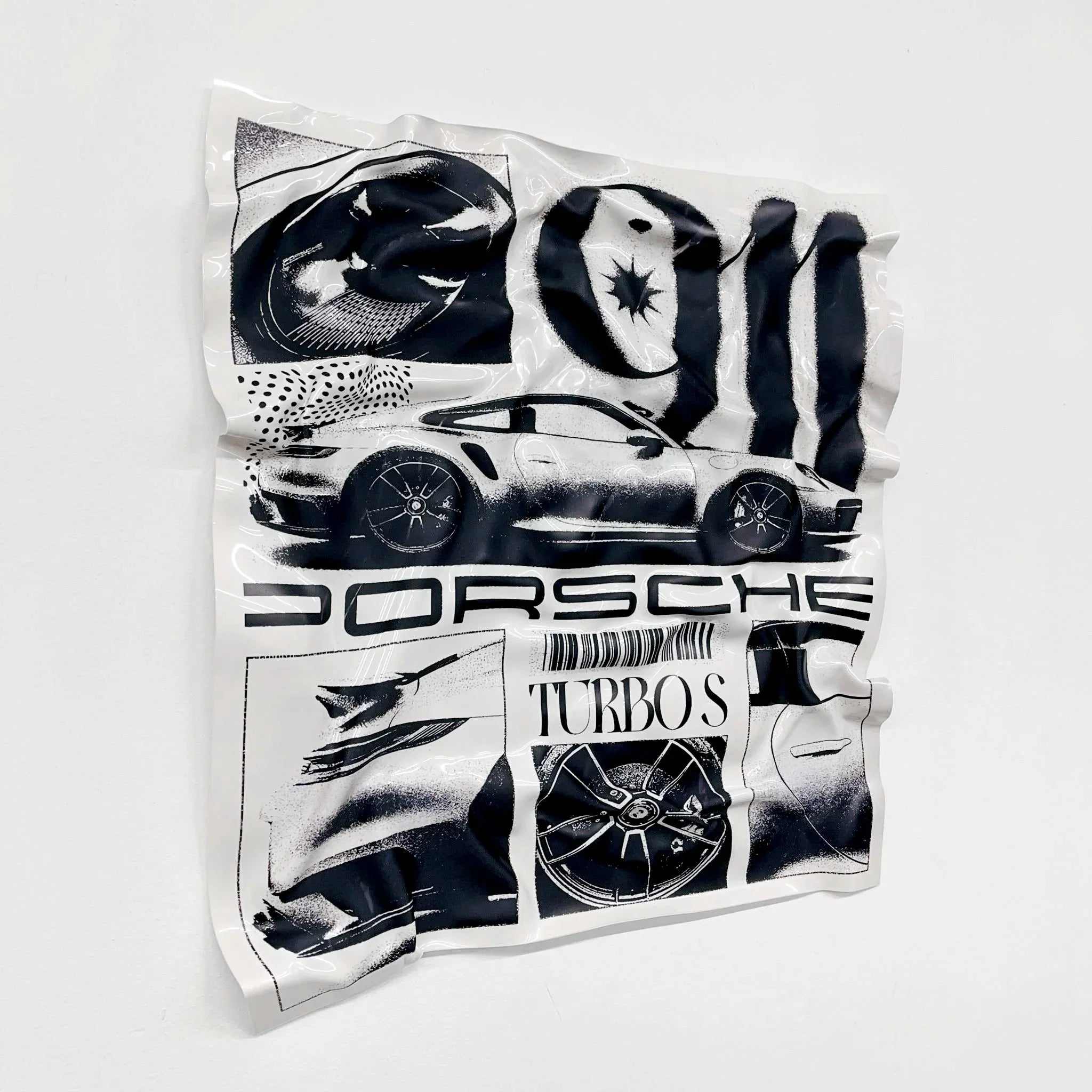 Tableau froissé - Pub Porsche 911 - Luxartis