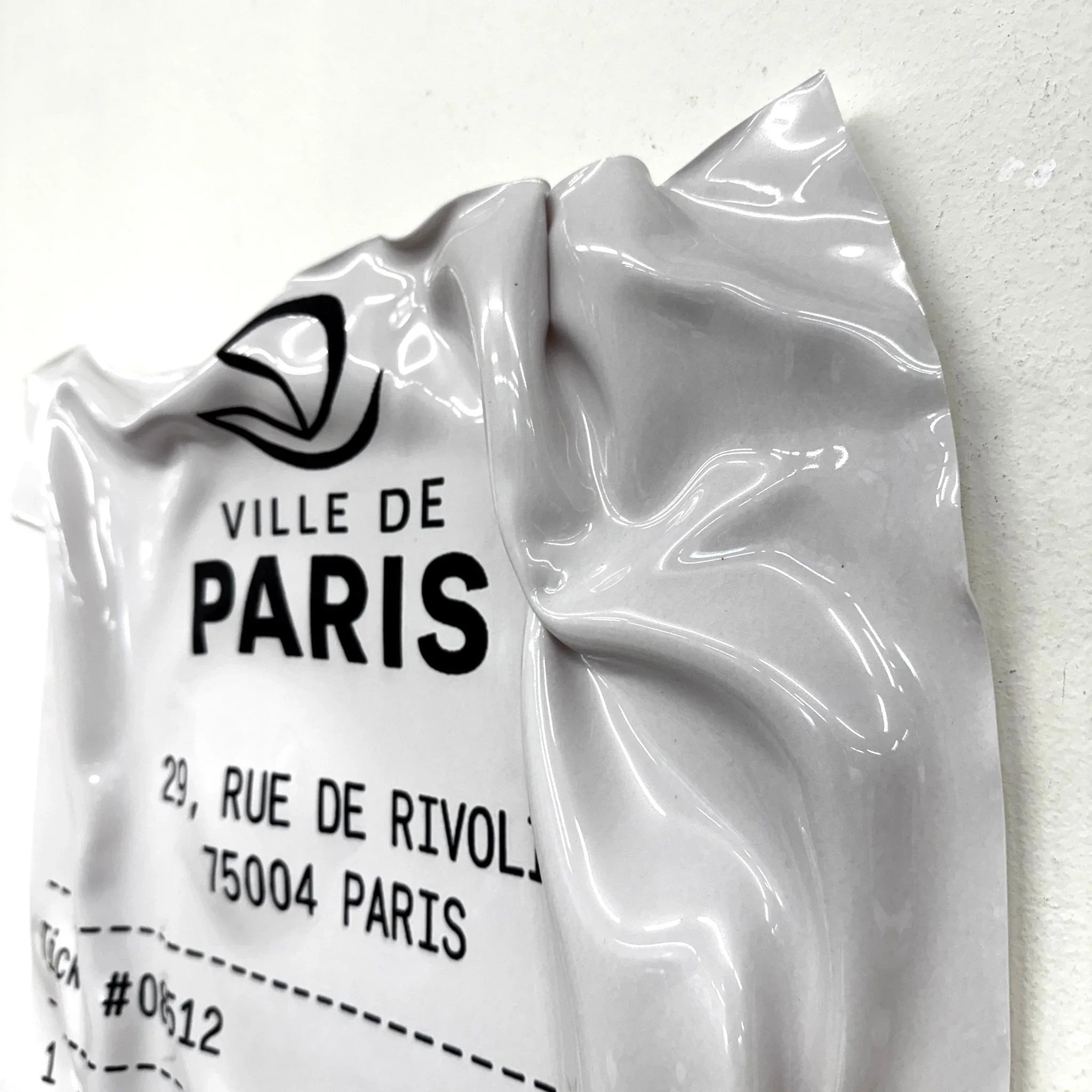 Tableau froissé - Reçu Ville de Paris "Tour Eiffel" - Luxartis