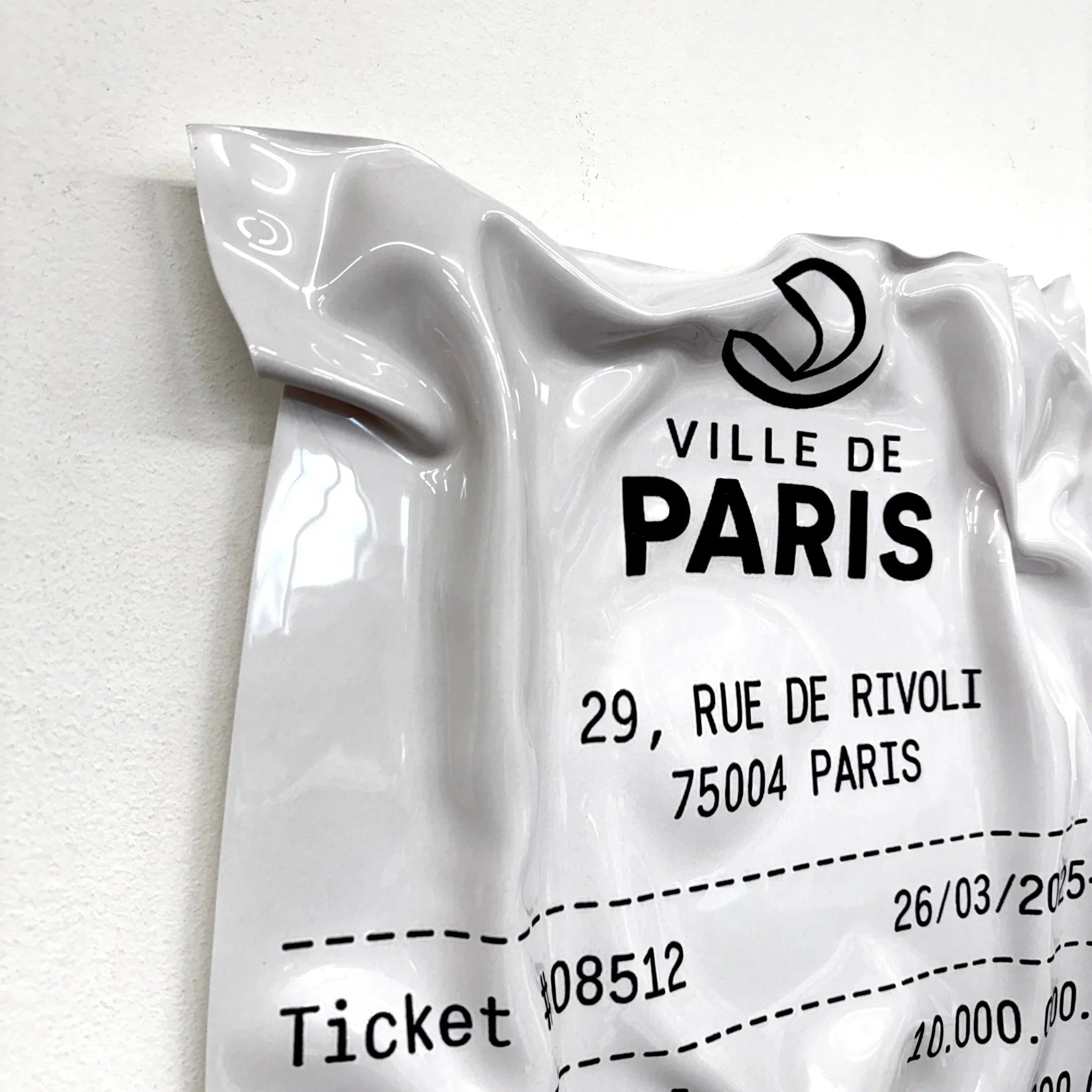 Tableau froissé - Reçu Ville de Paris "Tour Eiffel" - Luxartis