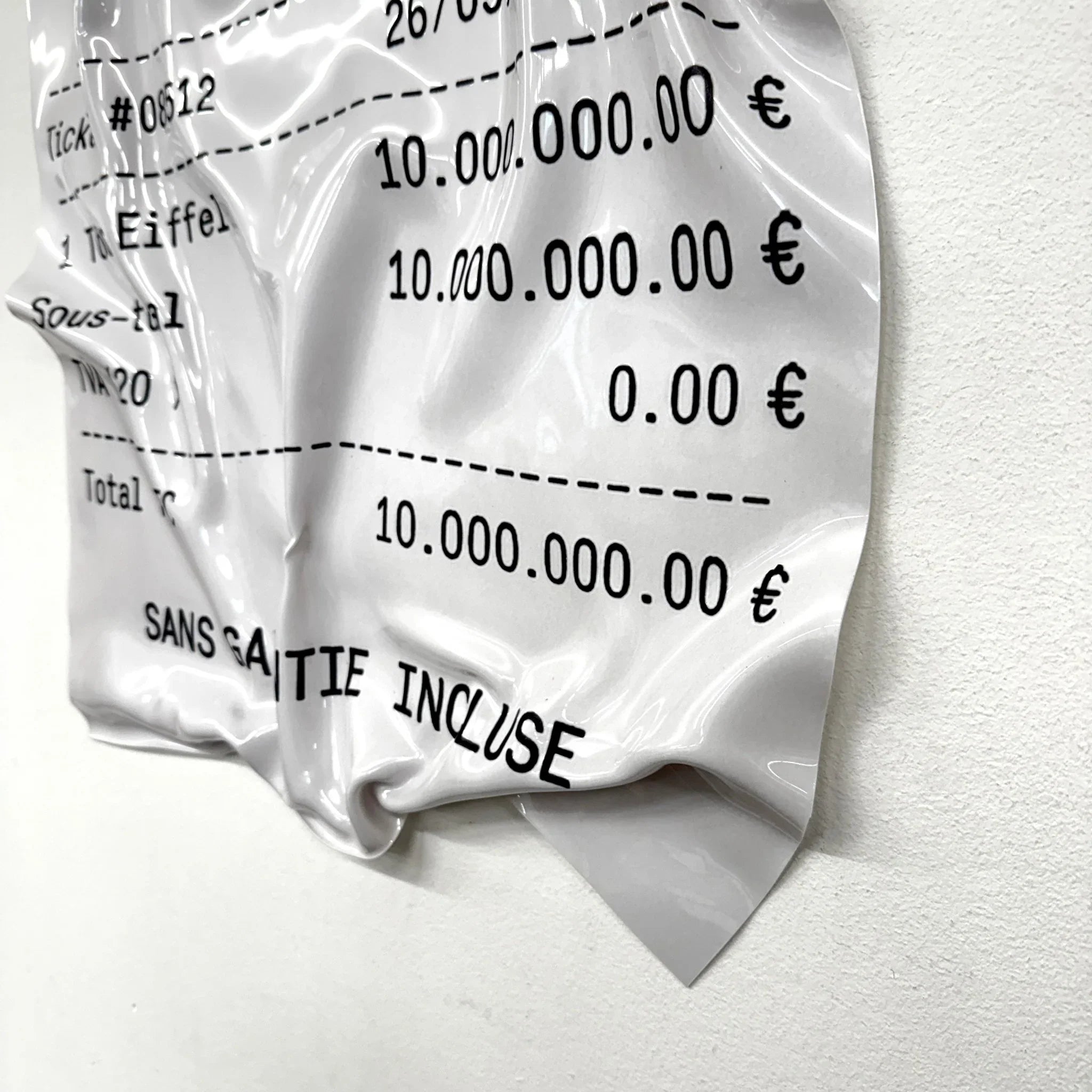 Tableau froissé - Reçu Ville de Paris "Tour Eiffel" - Luxartis