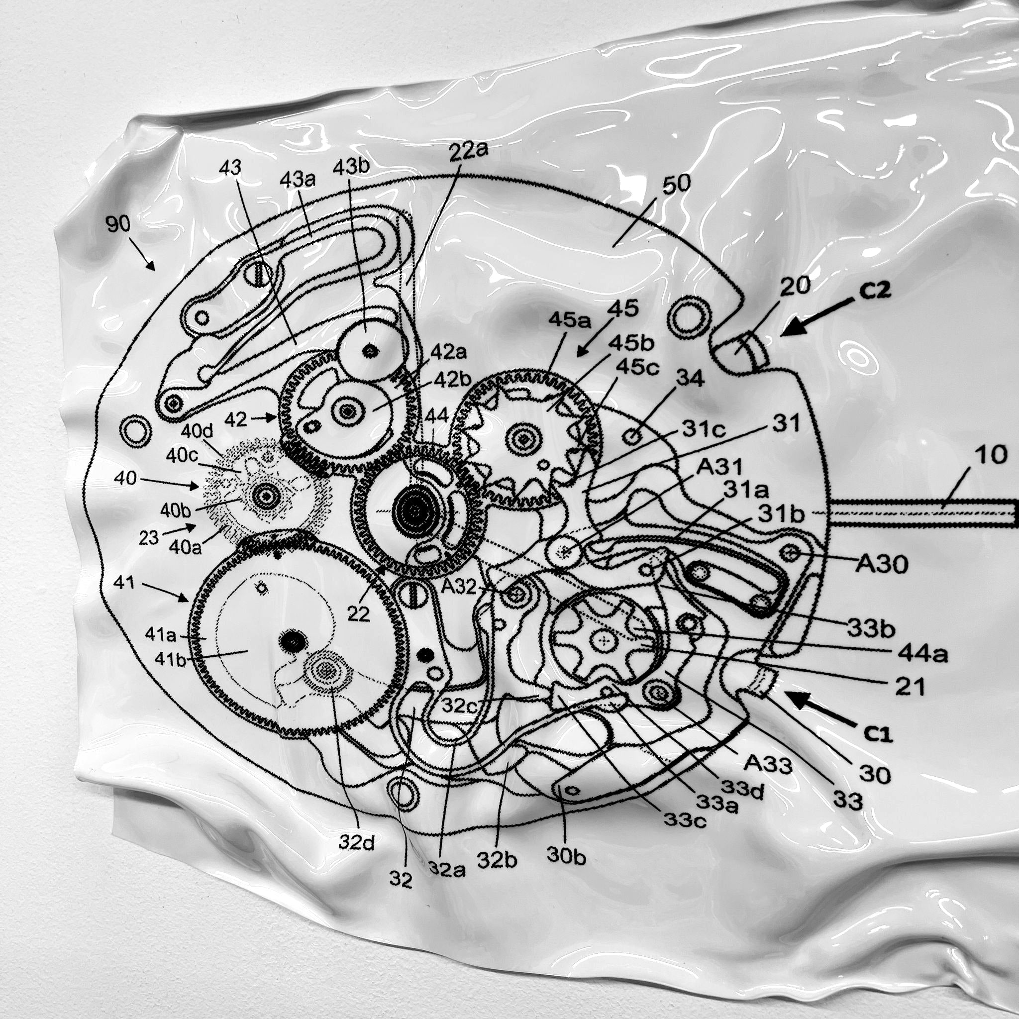 Tableau froissé - Rolex Counting Timepiece Device - Luxartis