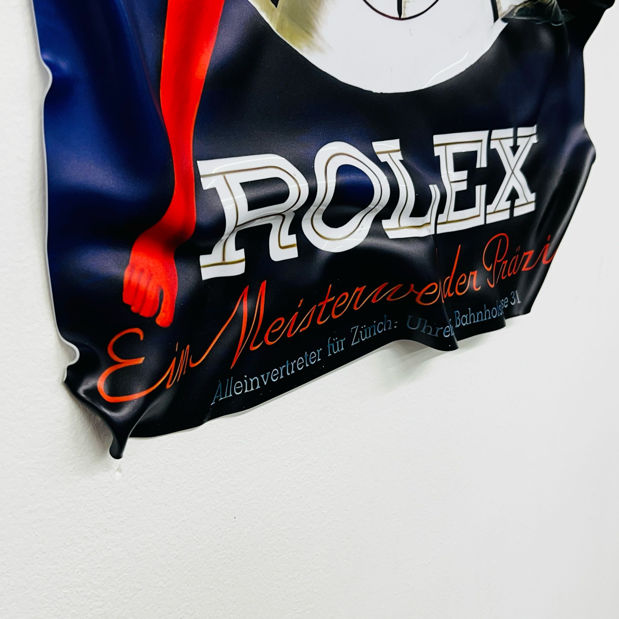 Tableau froissé - Rolex Pub Ancienne - Luxartis