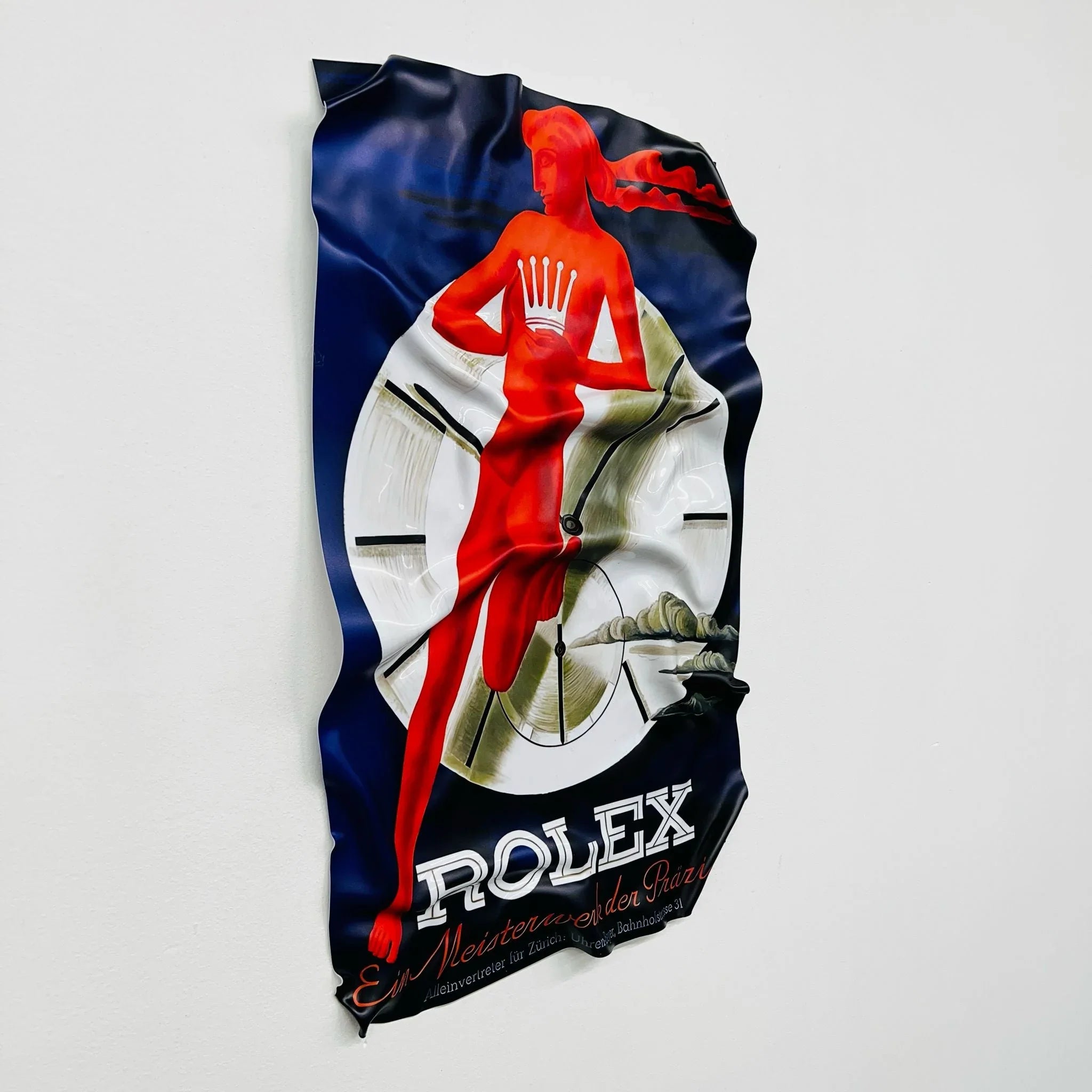 Tableau froissé - Rolex Pub Ancienne - Luxartis