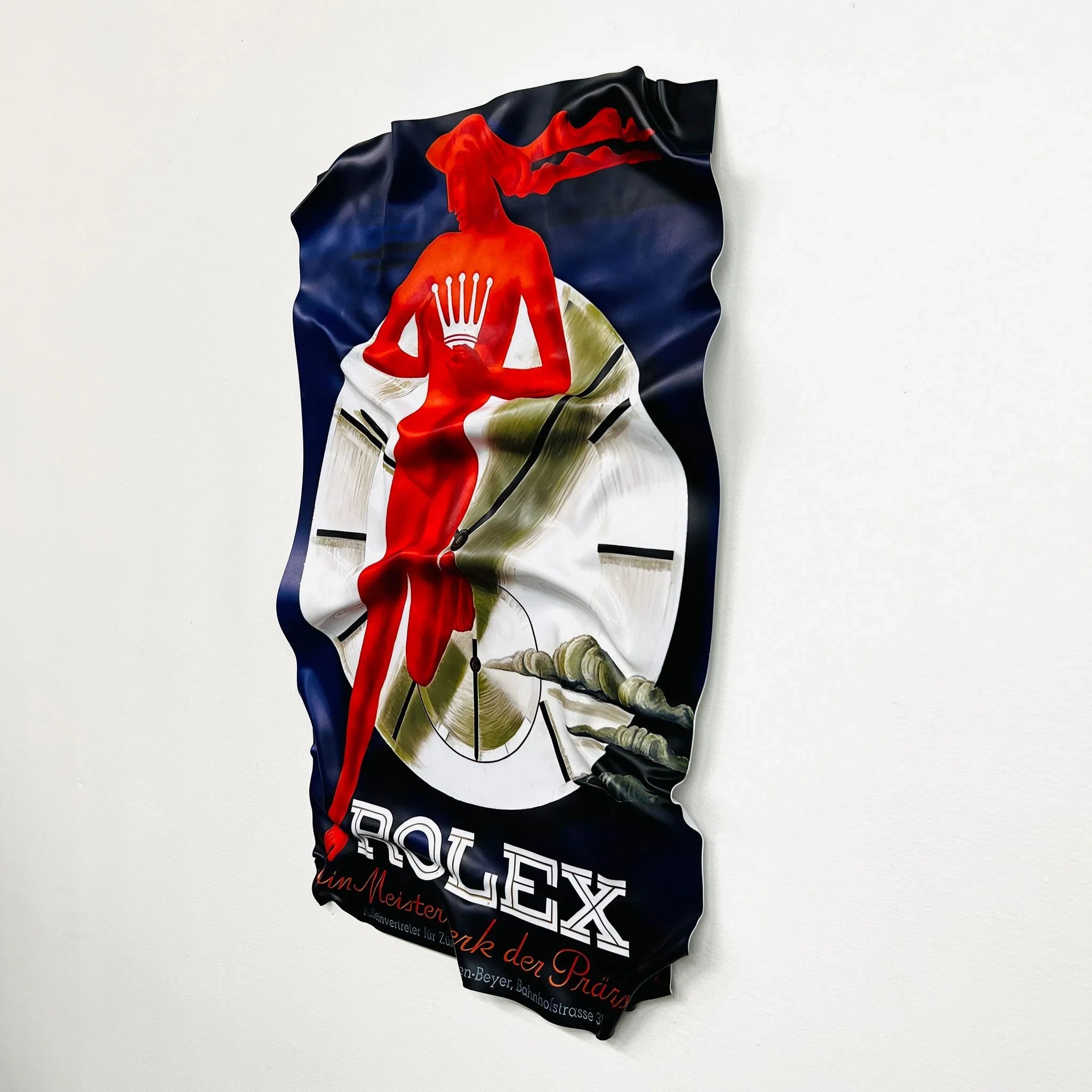 Tableau froissé - Rolex Pub Ancienne - Luxartis