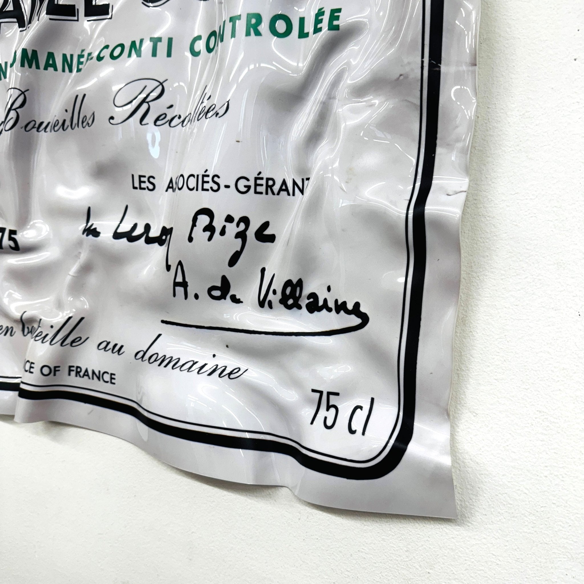 Tableau froissé - Romanée Conti 1975 - Luxartis