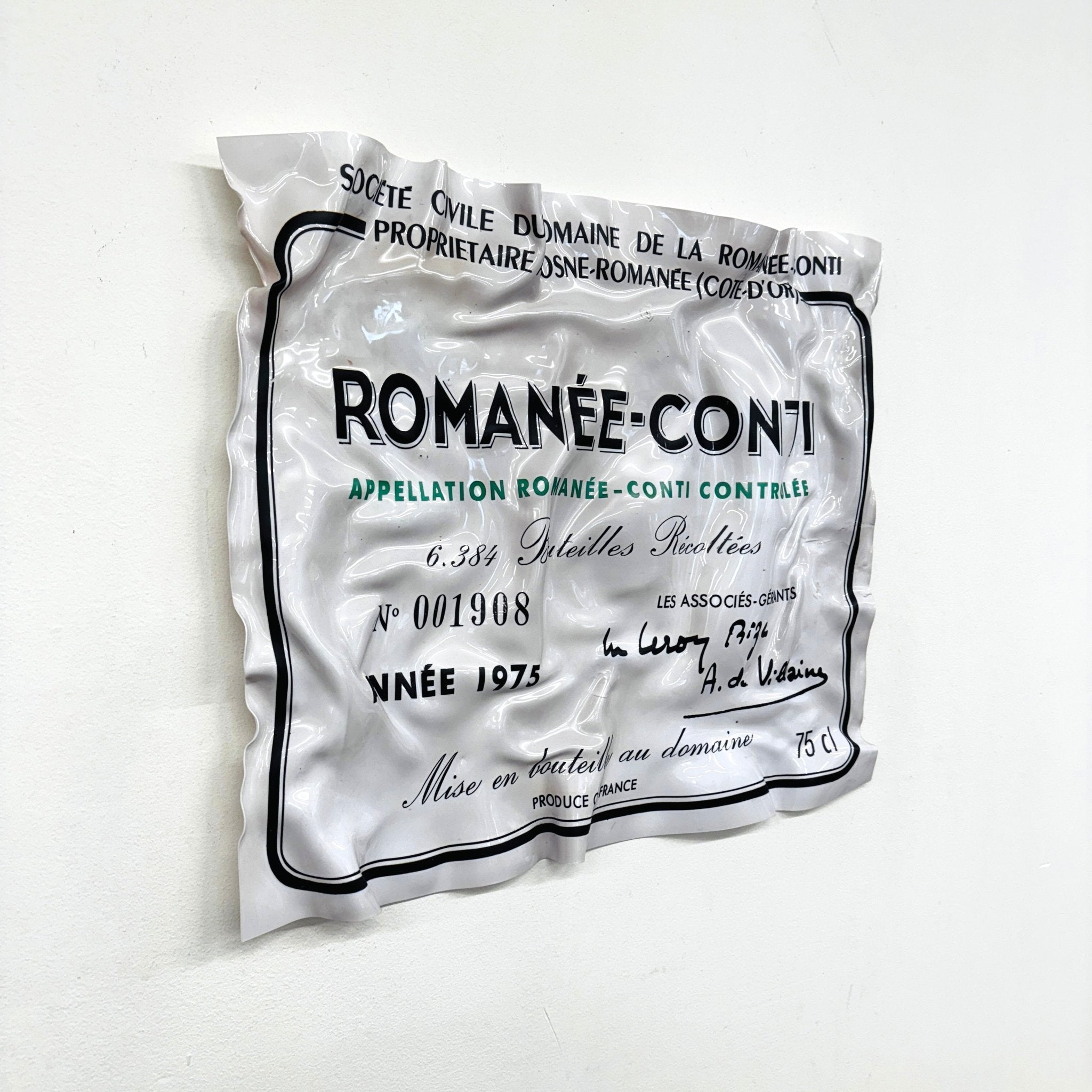 Tableau froissé - Romanée Conti 1975 - Luxartis