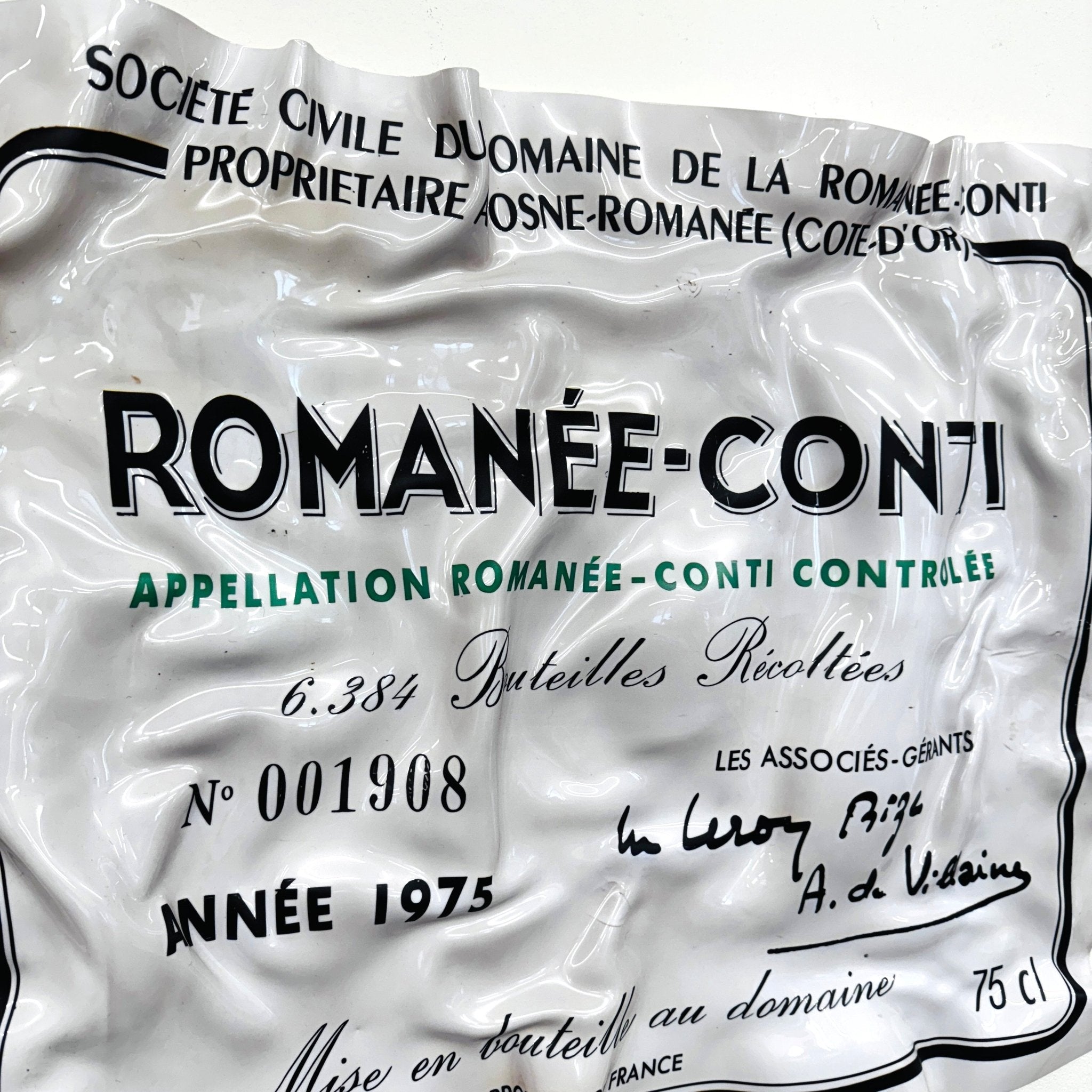 Tableau froissé - Romanée Conti 1975 - Luxartis