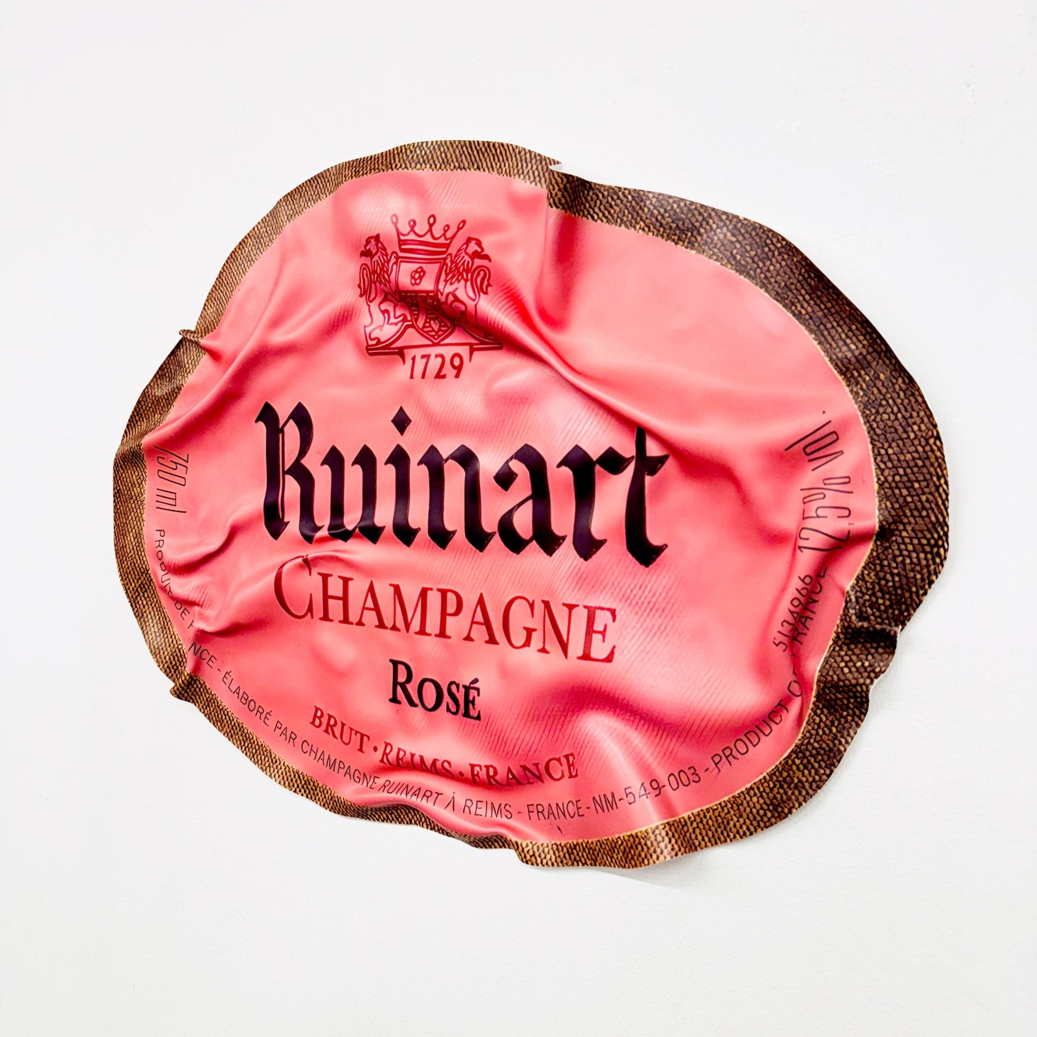 Tableau froissé - Ruinart Rosé Champagne - Luxartis