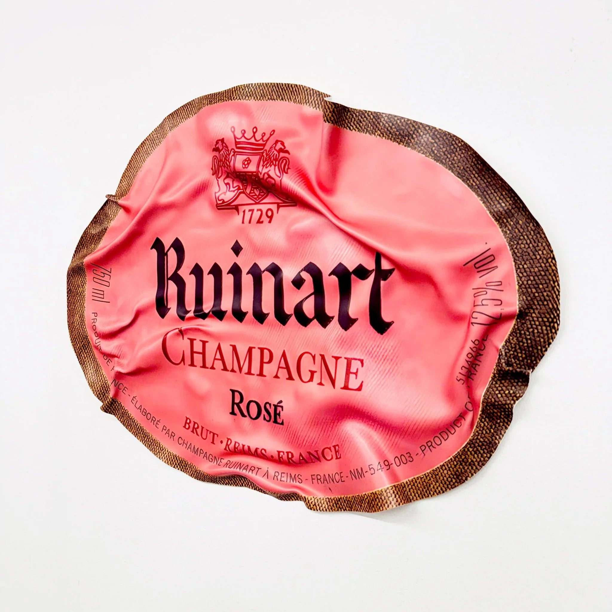 Tableau froissé - Ruinart Rosé Champagne - Luxartis