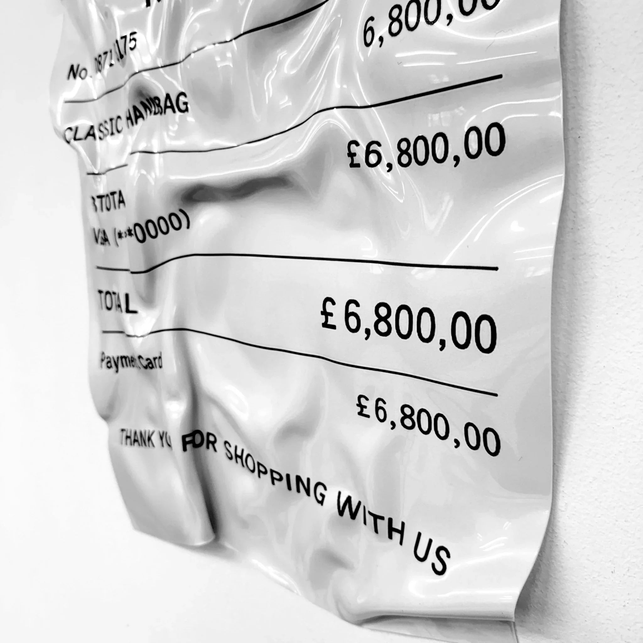 Tableau froissé - Ticket "Chanel" - Luxartis