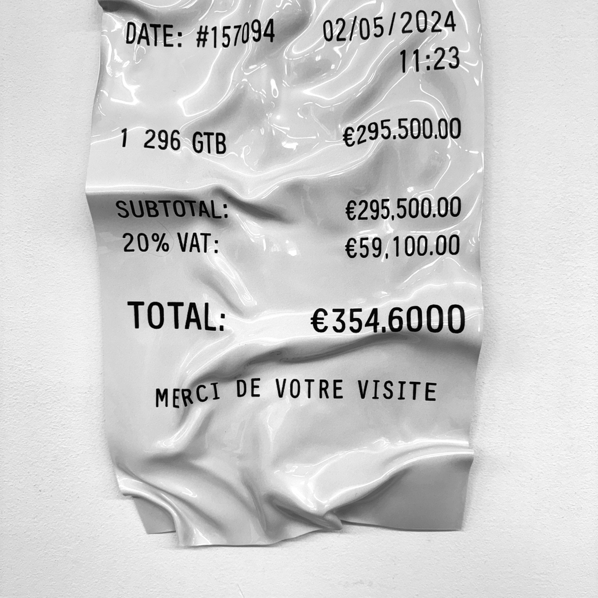 Tableau froissé - Ticket "Ferrari" - Luxartis