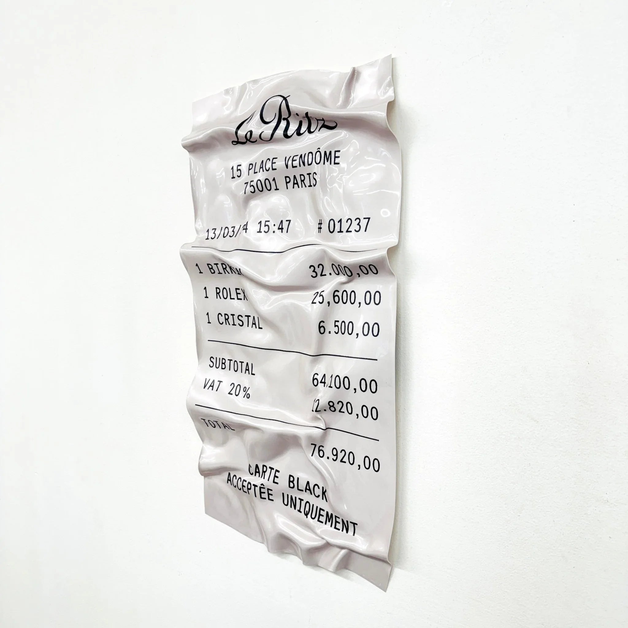 Tableau froissé - Ticket "Le Ritz" - Luxartis