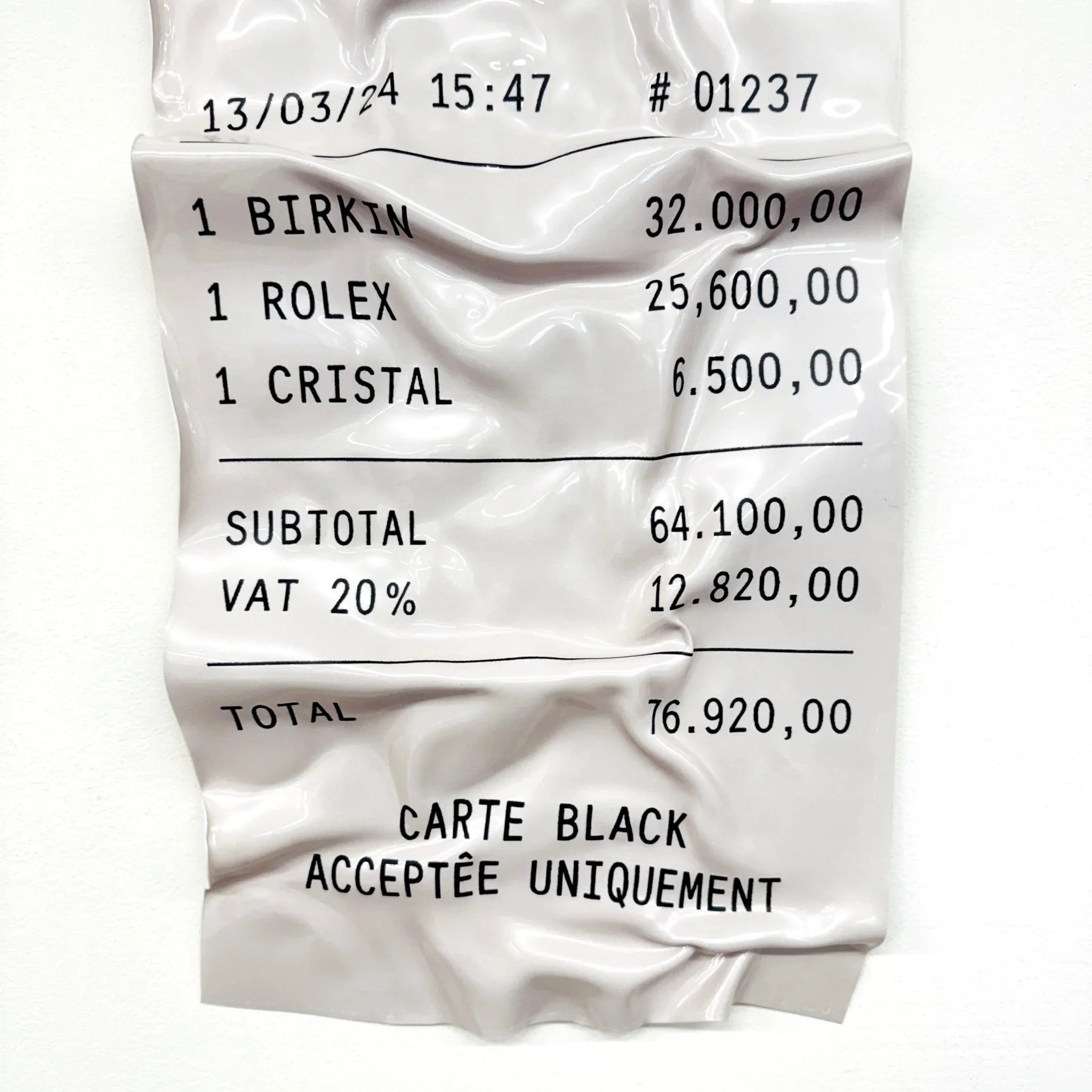 Tableau froissé - Ticket "Le Ritz" - Luxartis