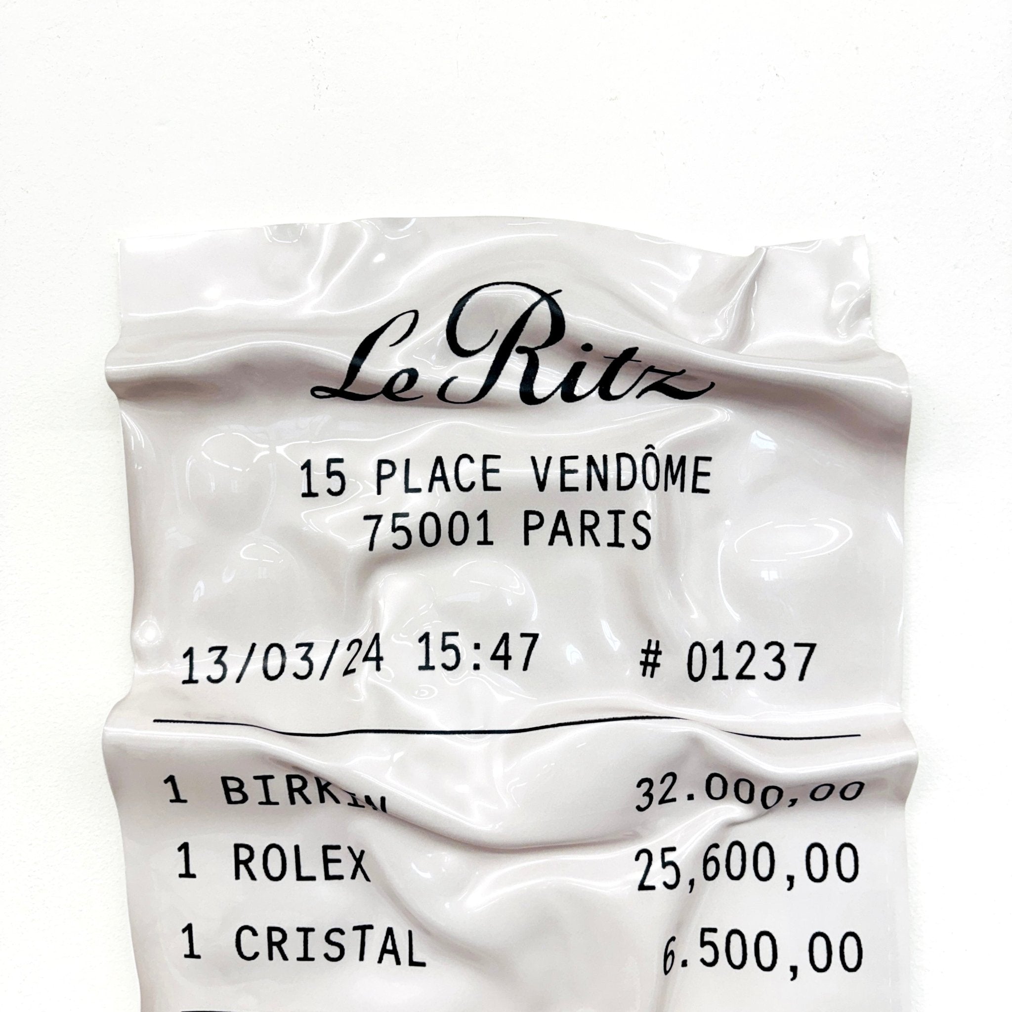 Tableau froissé - Ticket "Le Ritz" - Luxartis