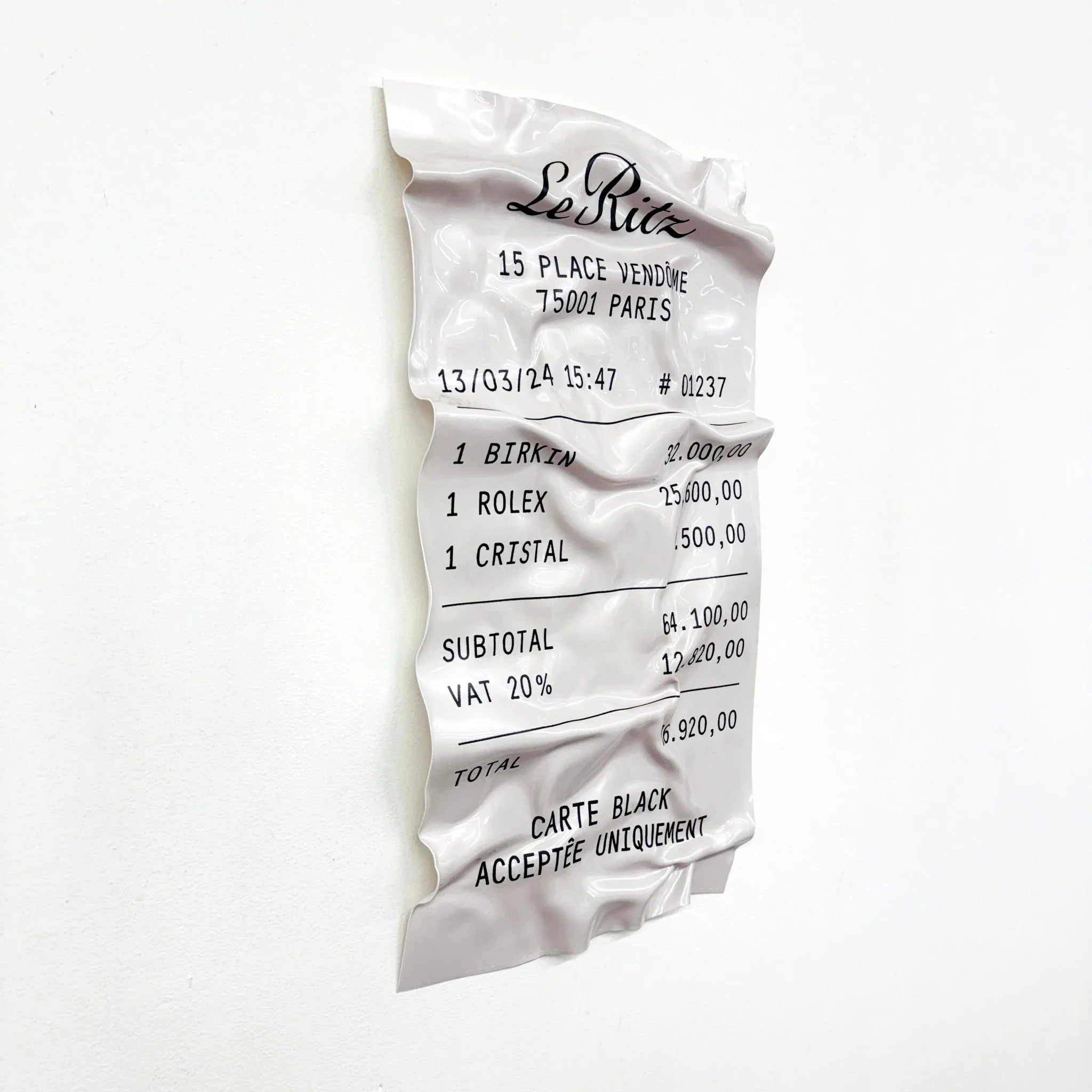 Tableau froissé - Ticket "Le Ritz" - Luxartis