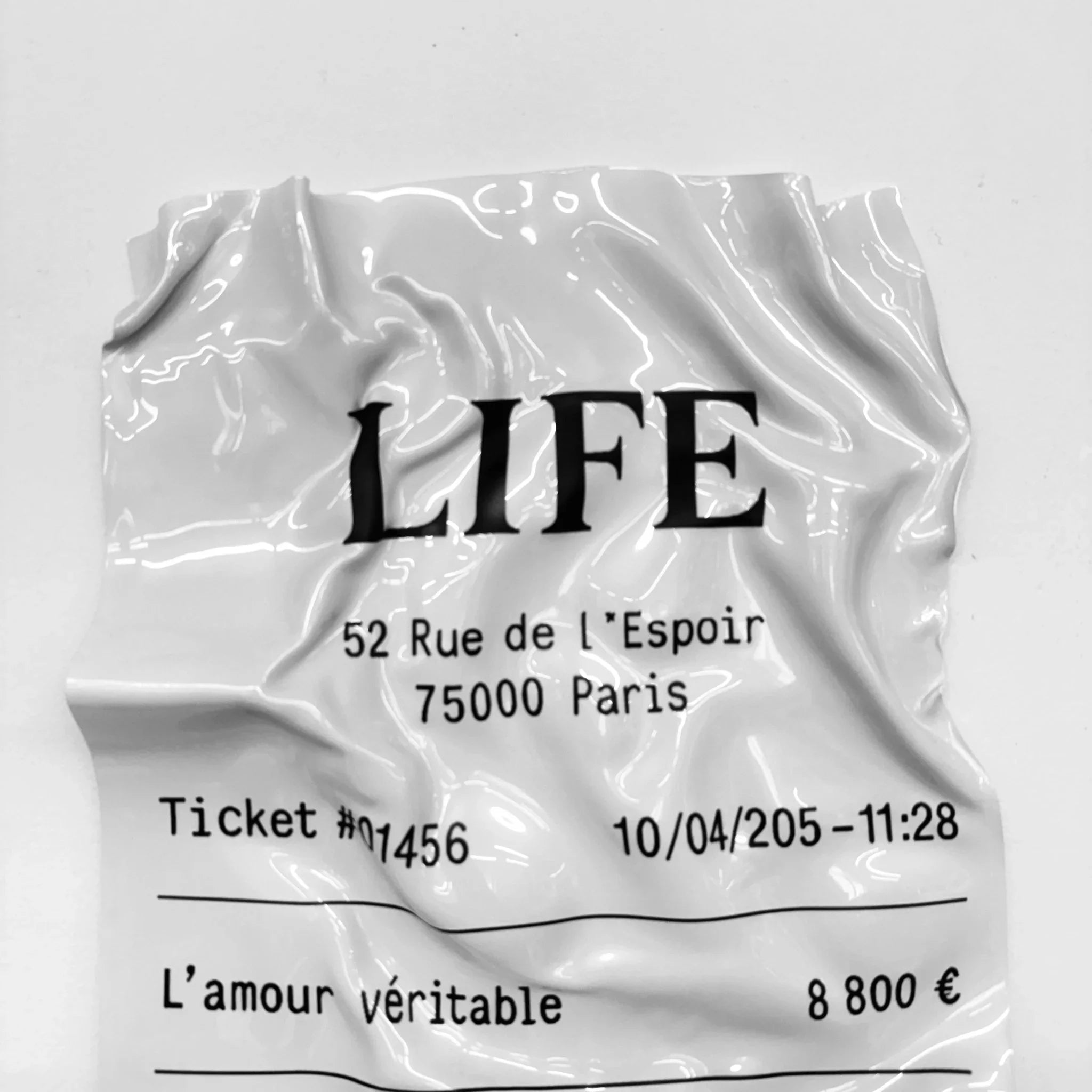 Tableau froissé - Ticket "Life" - Luxartis