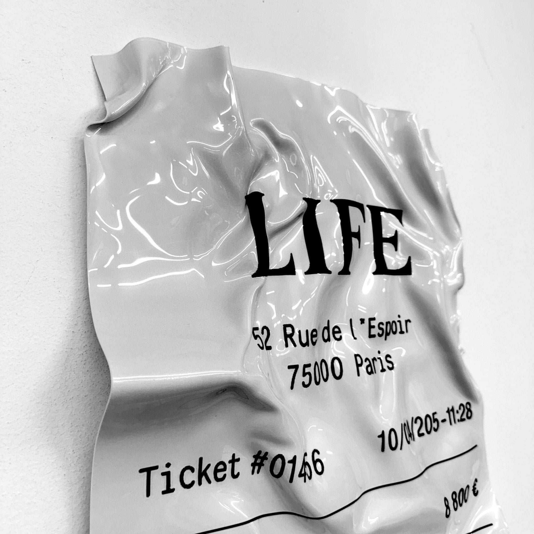 Tableau froissé - Ticket "Life" - Luxartis