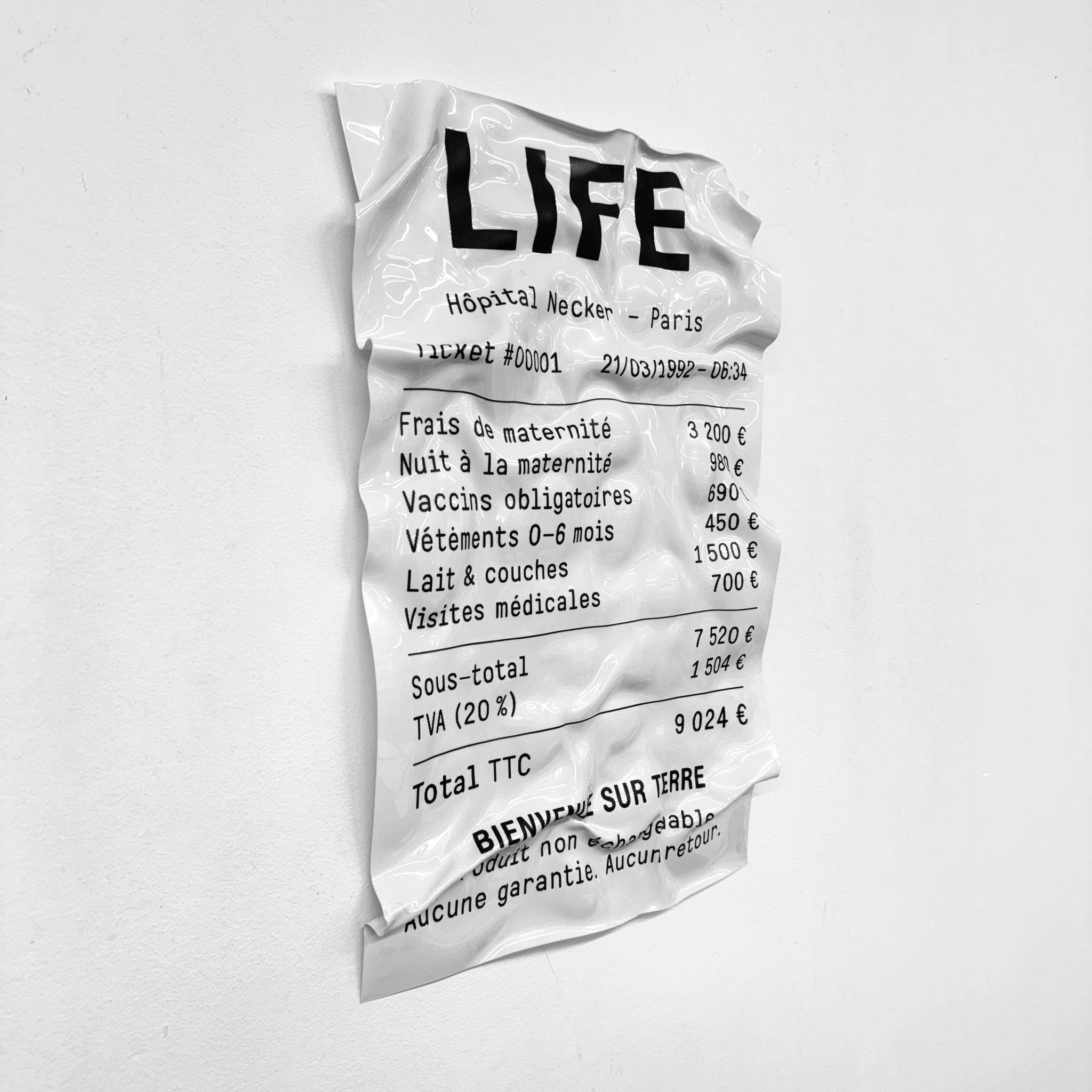 Tableau froissé - Ticket "Life" - Luxartis