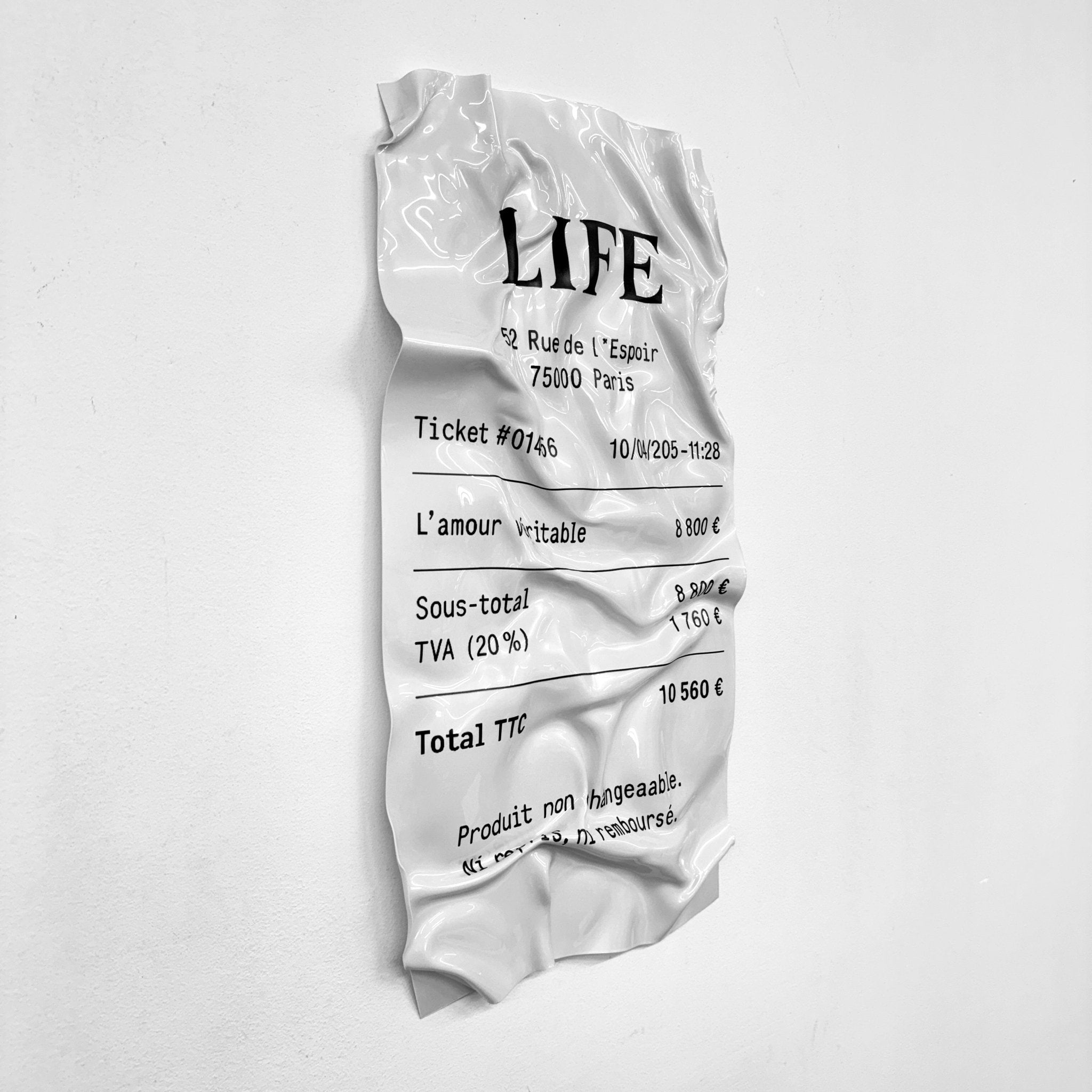 Tableau froissé - Ticket "Life" - Luxartis