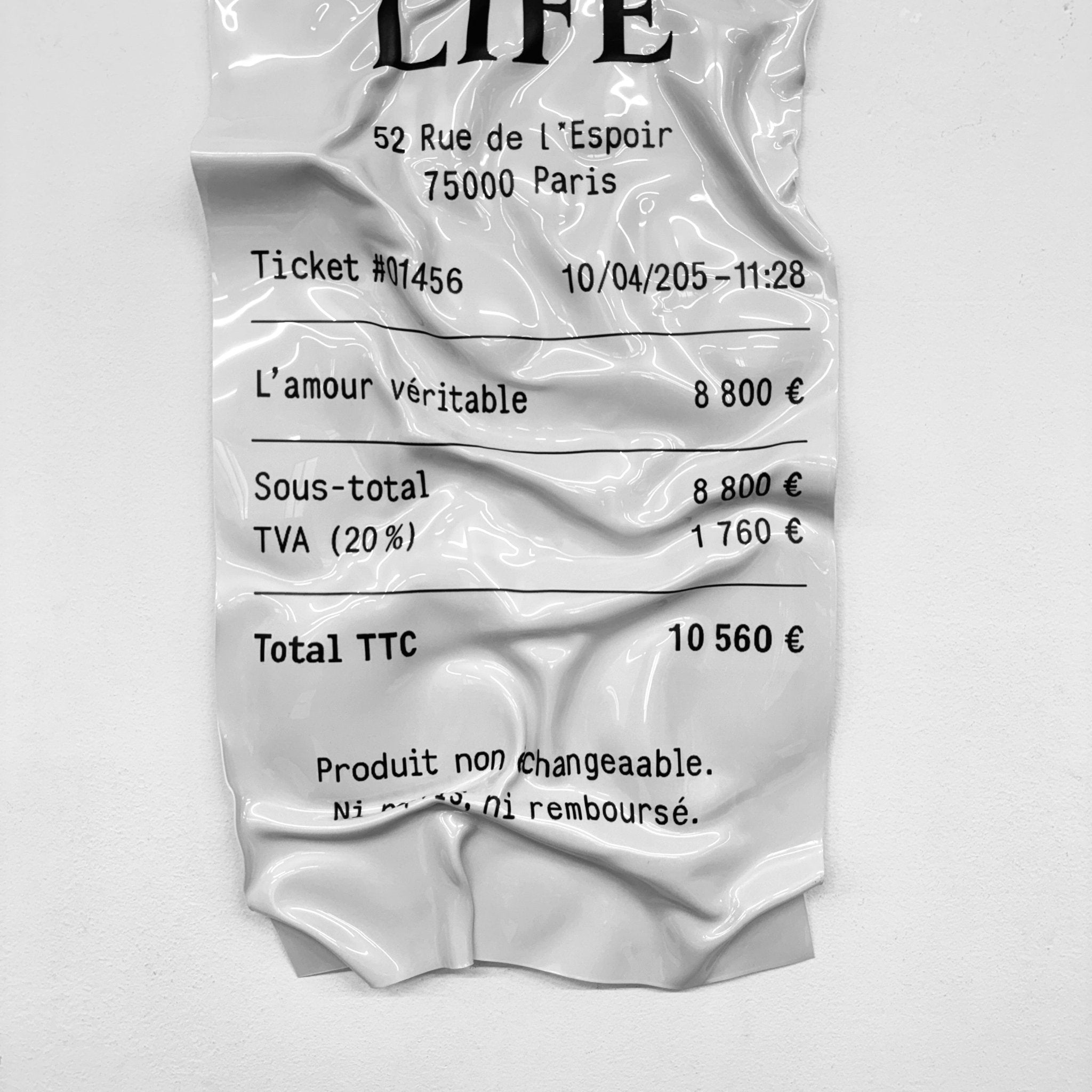 Tableau froissé - Ticket "Life" - Luxartis