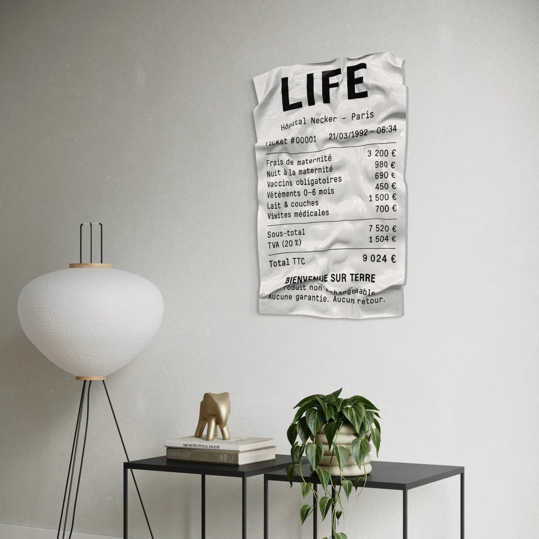 Tableau froissé - Ticket "Life" - Luxartis