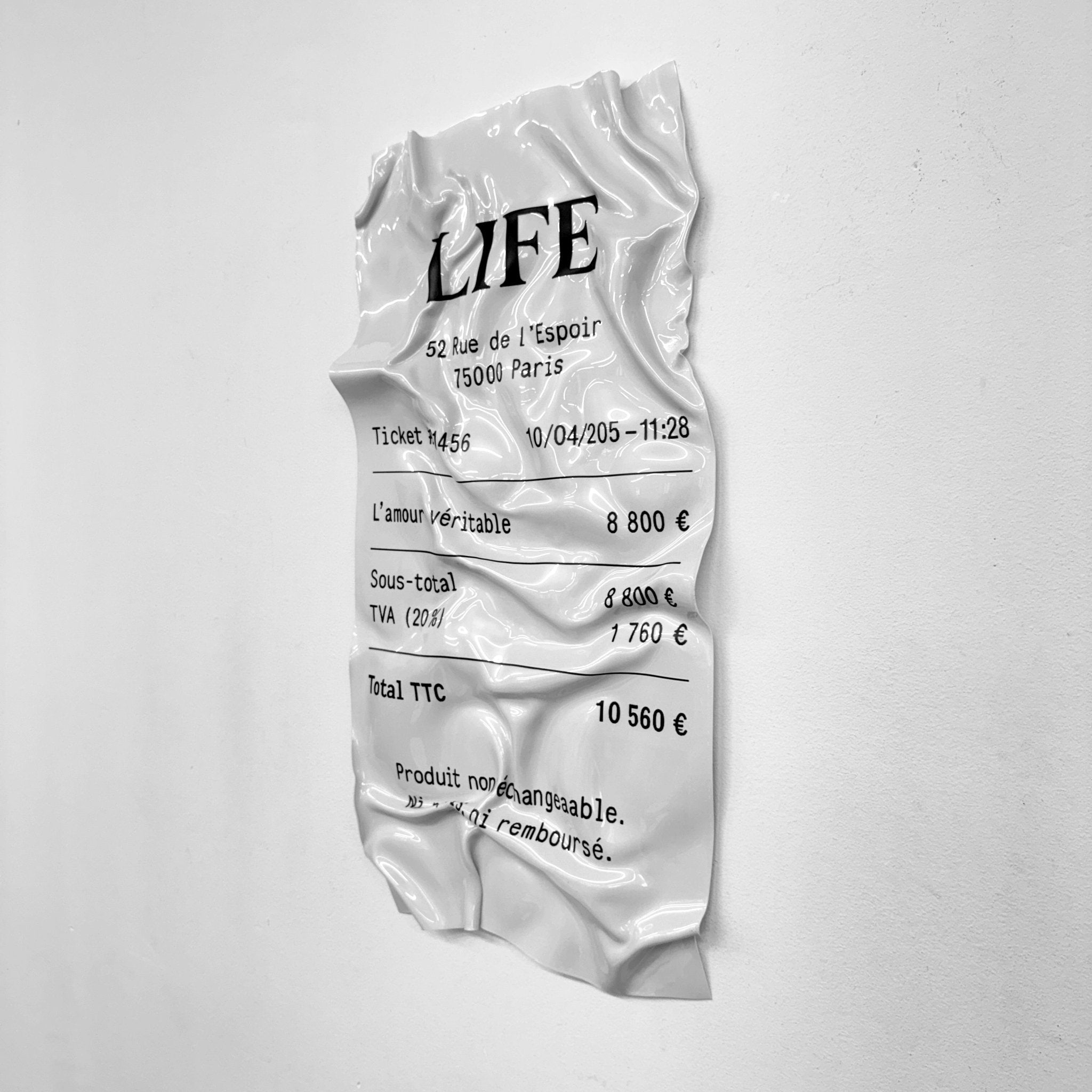 Tableau froissé - Ticket "Life" - Luxartis