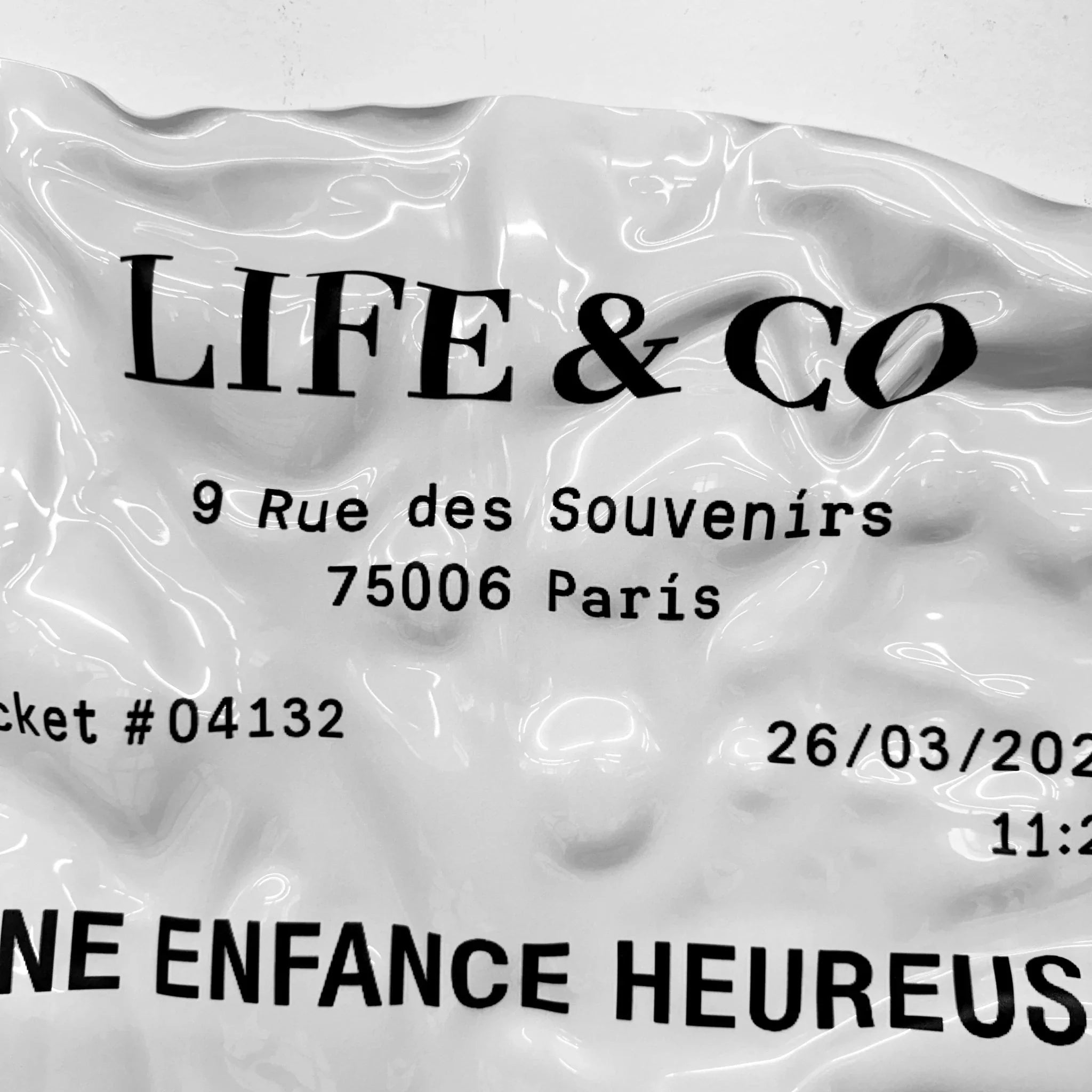 Tableau froissé - Ticket "Life&Co" - Luxartis