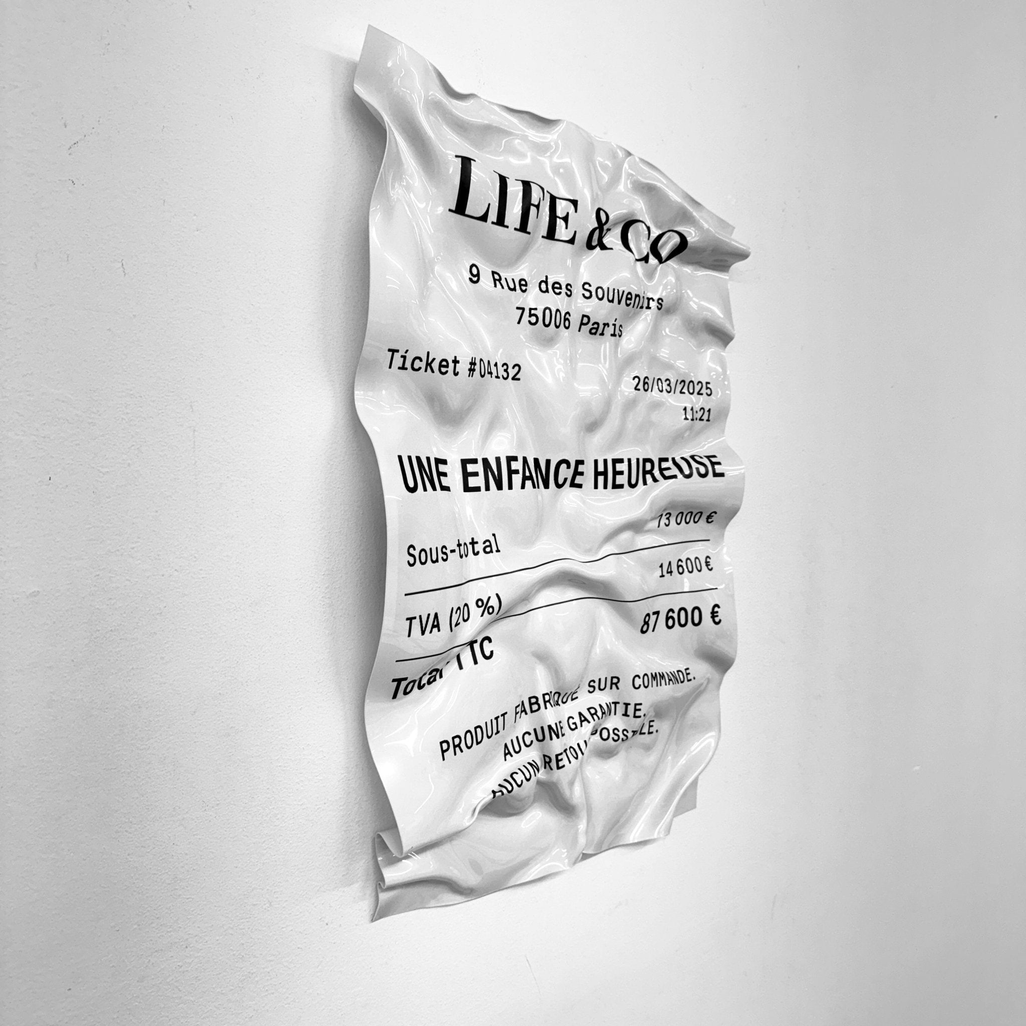 Tableau froissé - Ticket "Life&Co" - Luxartis