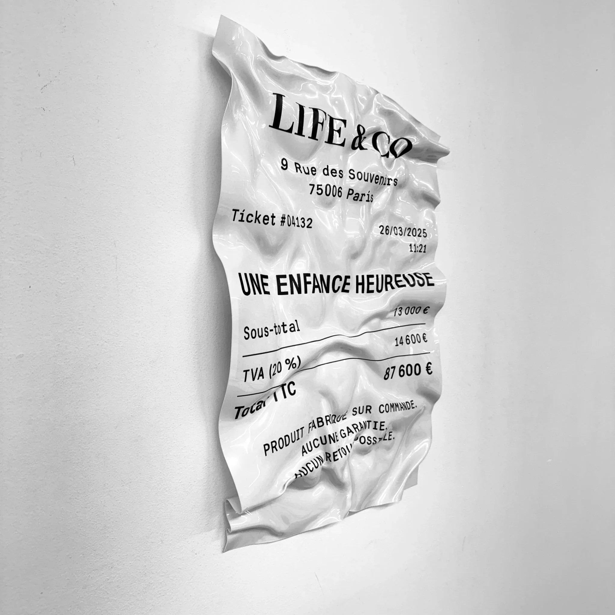 Tableau froissé - Ticket "Life&Co" - Luxartis
