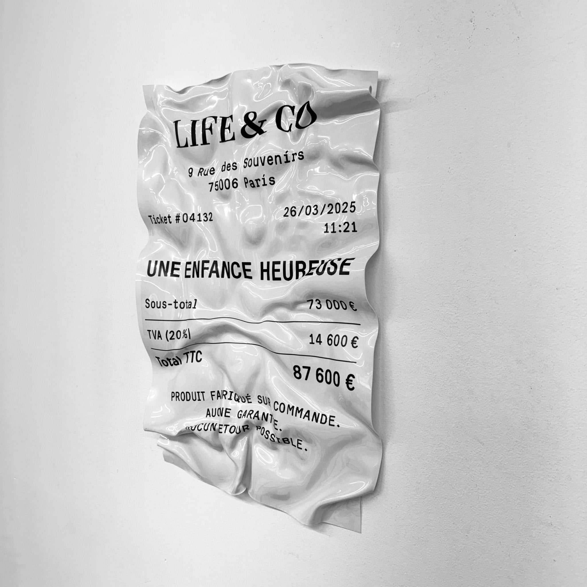 Tableau froissé - Ticket "Life&Co" - Luxartis