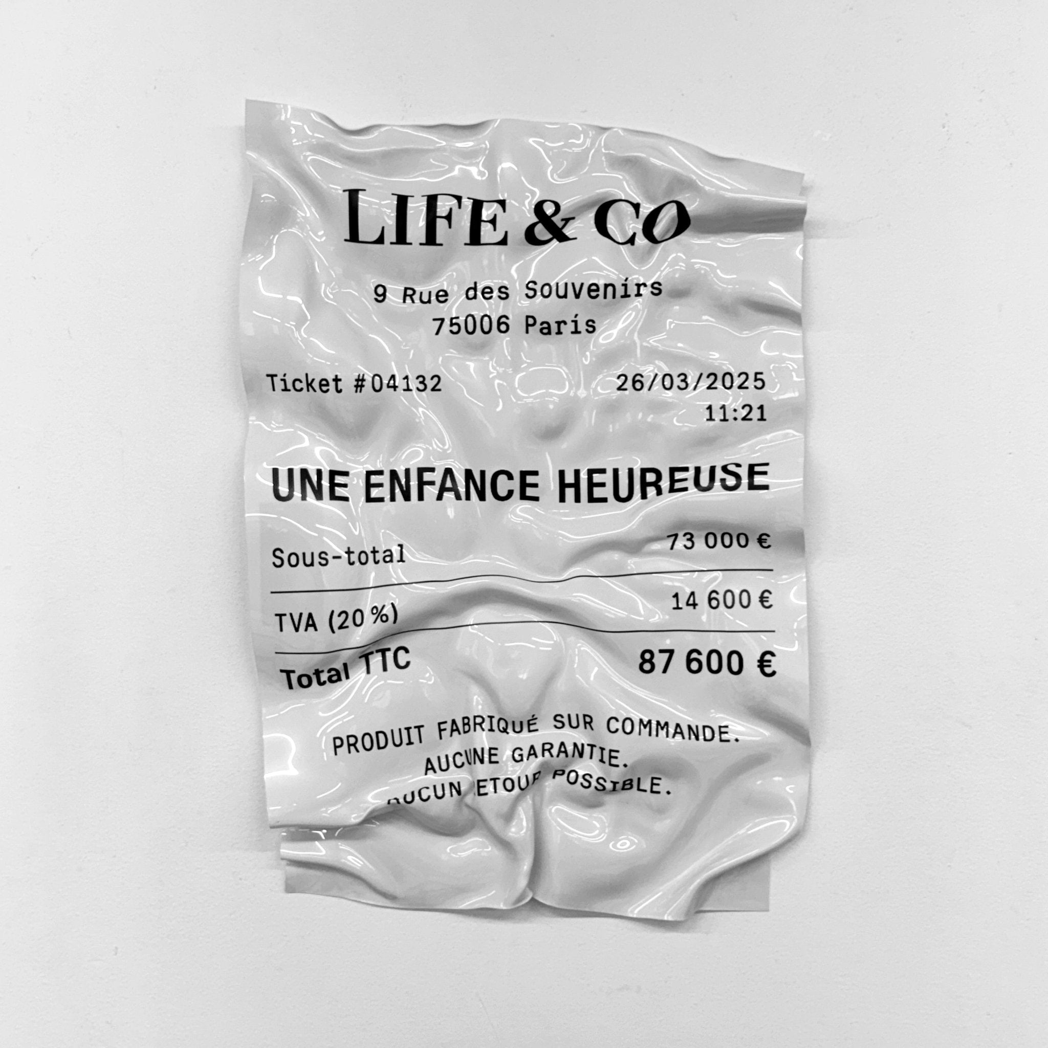 Tableau froissé - Ticket "Life&Co" - Luxartis