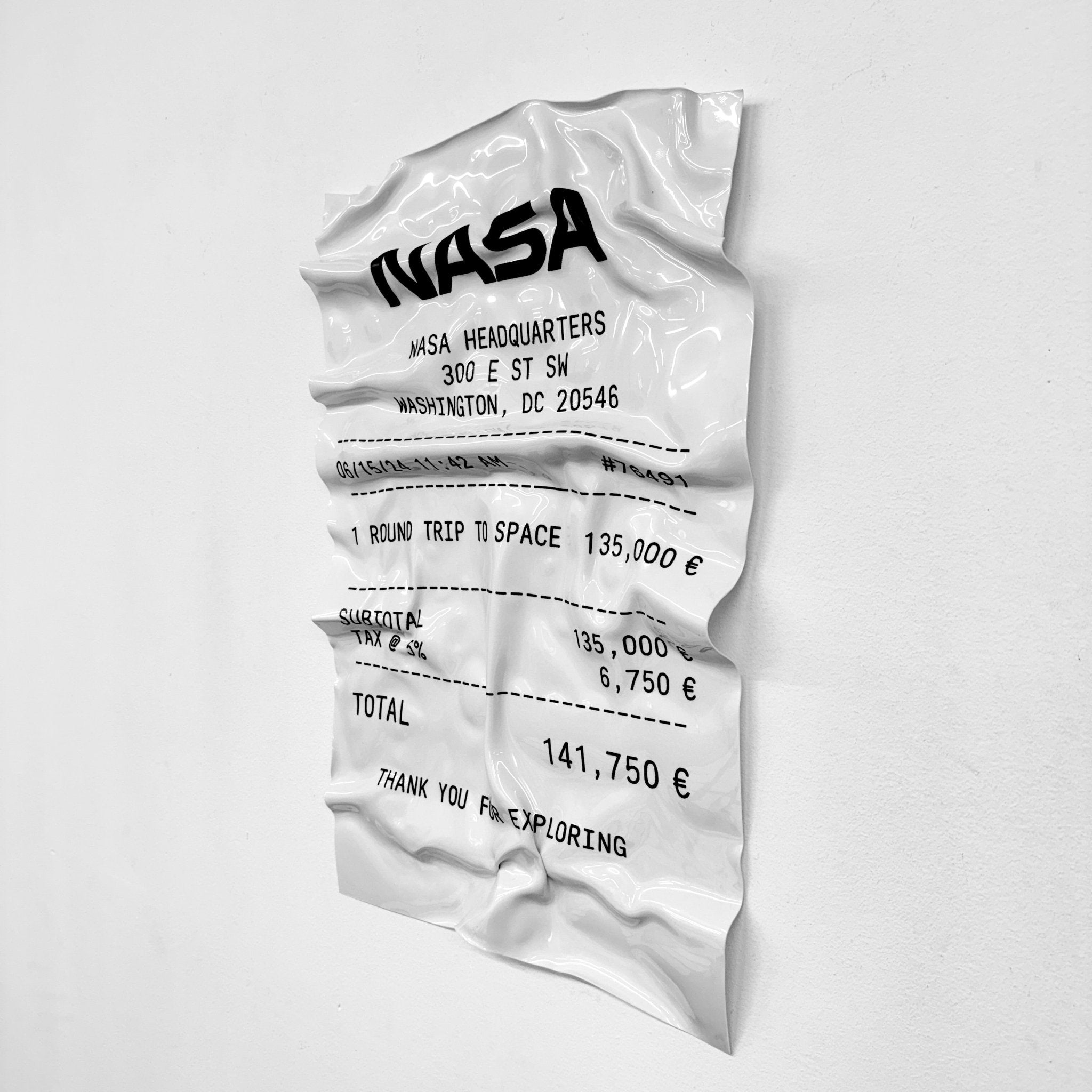 Tableau froissé - Ticket "NASA" - Luxartis