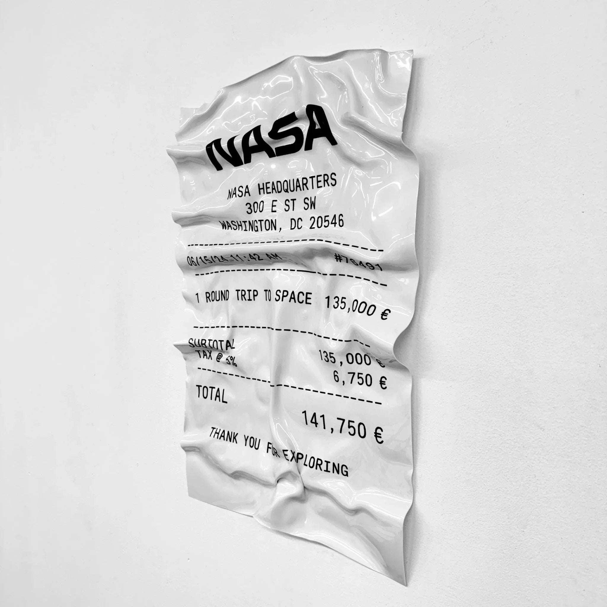 Tableau froissé - Ticket "NASA" - Luxartis