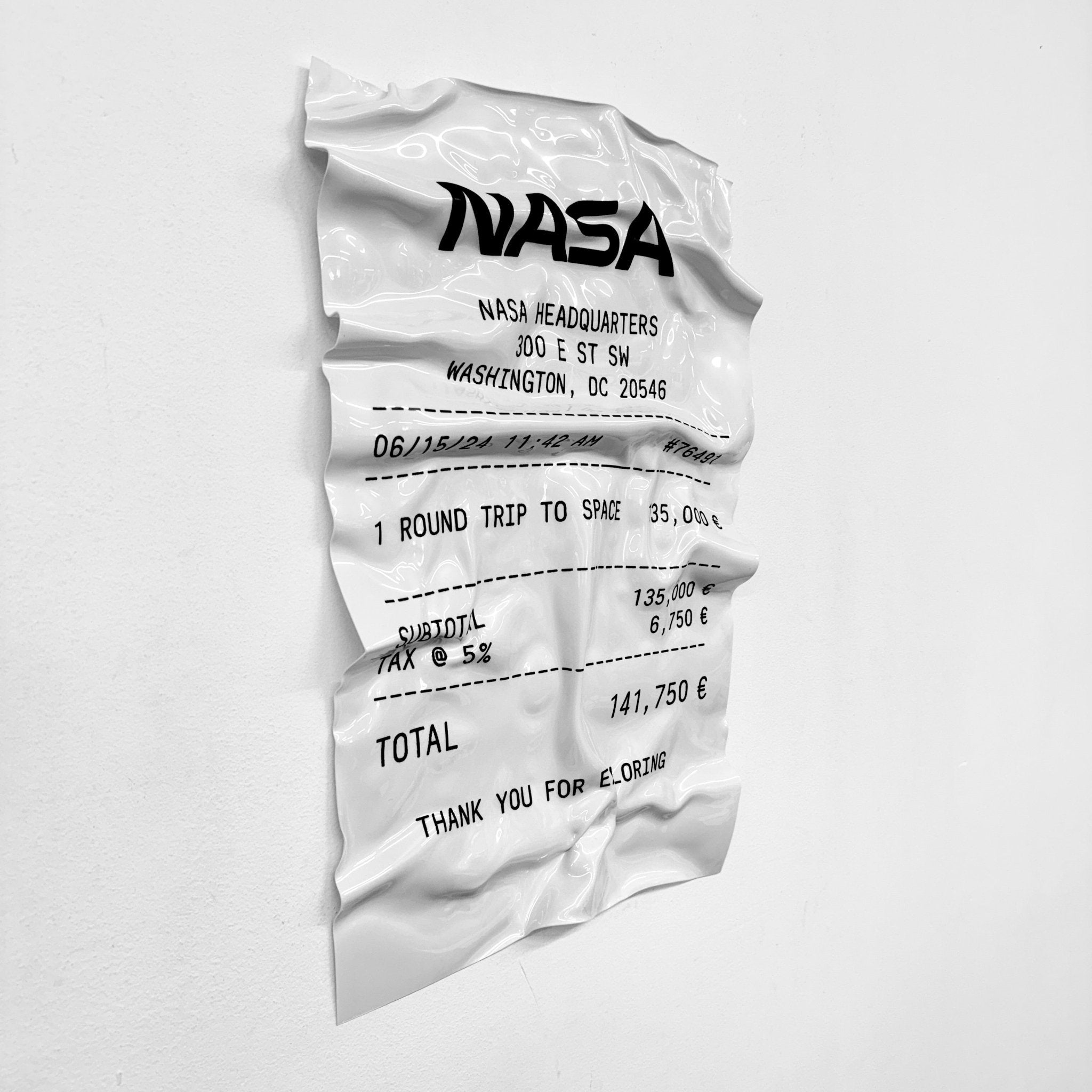 Tableau froissé - Ticket "NASA" - Luxartis