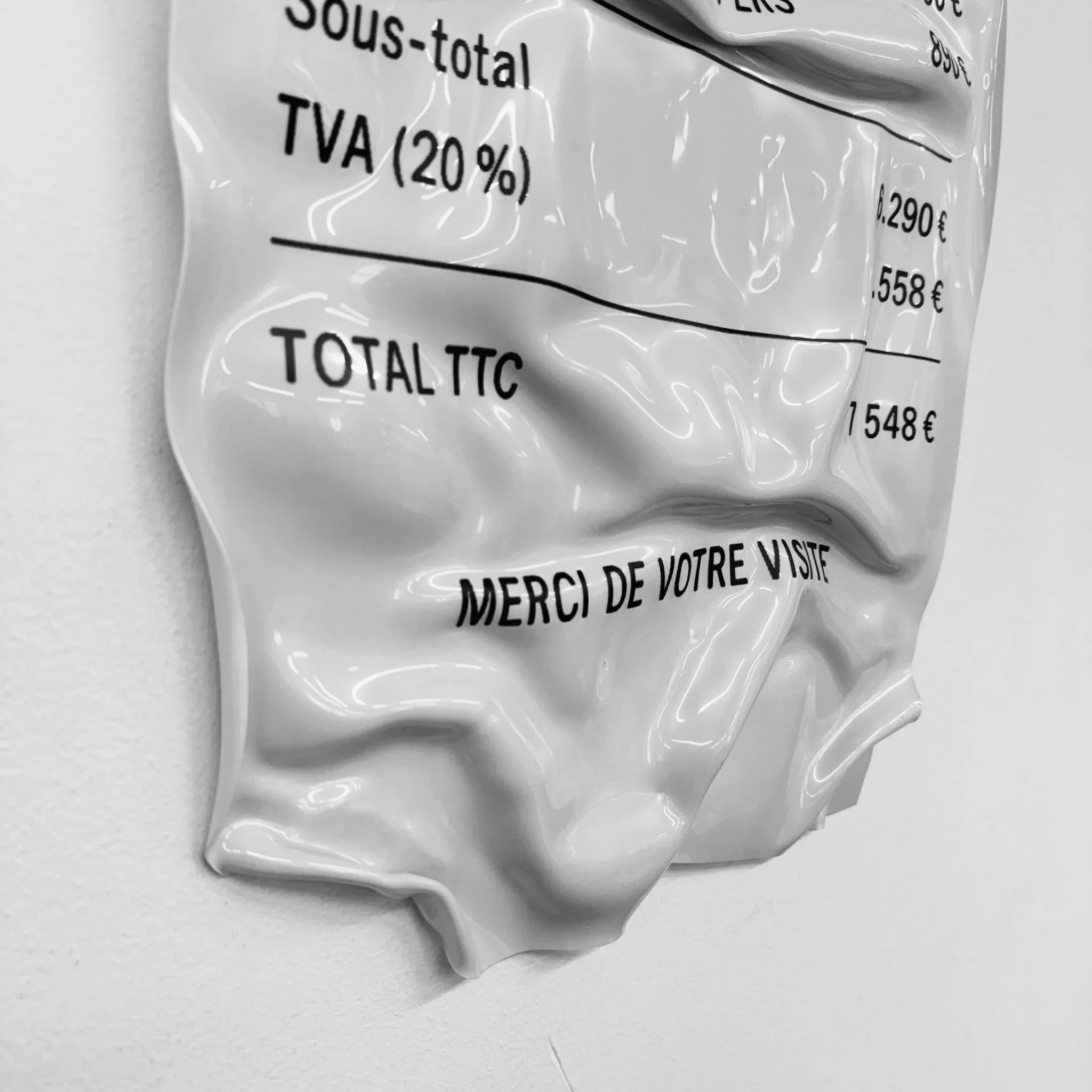 Tableau froissé - Ticket "Prada" - Luxartis