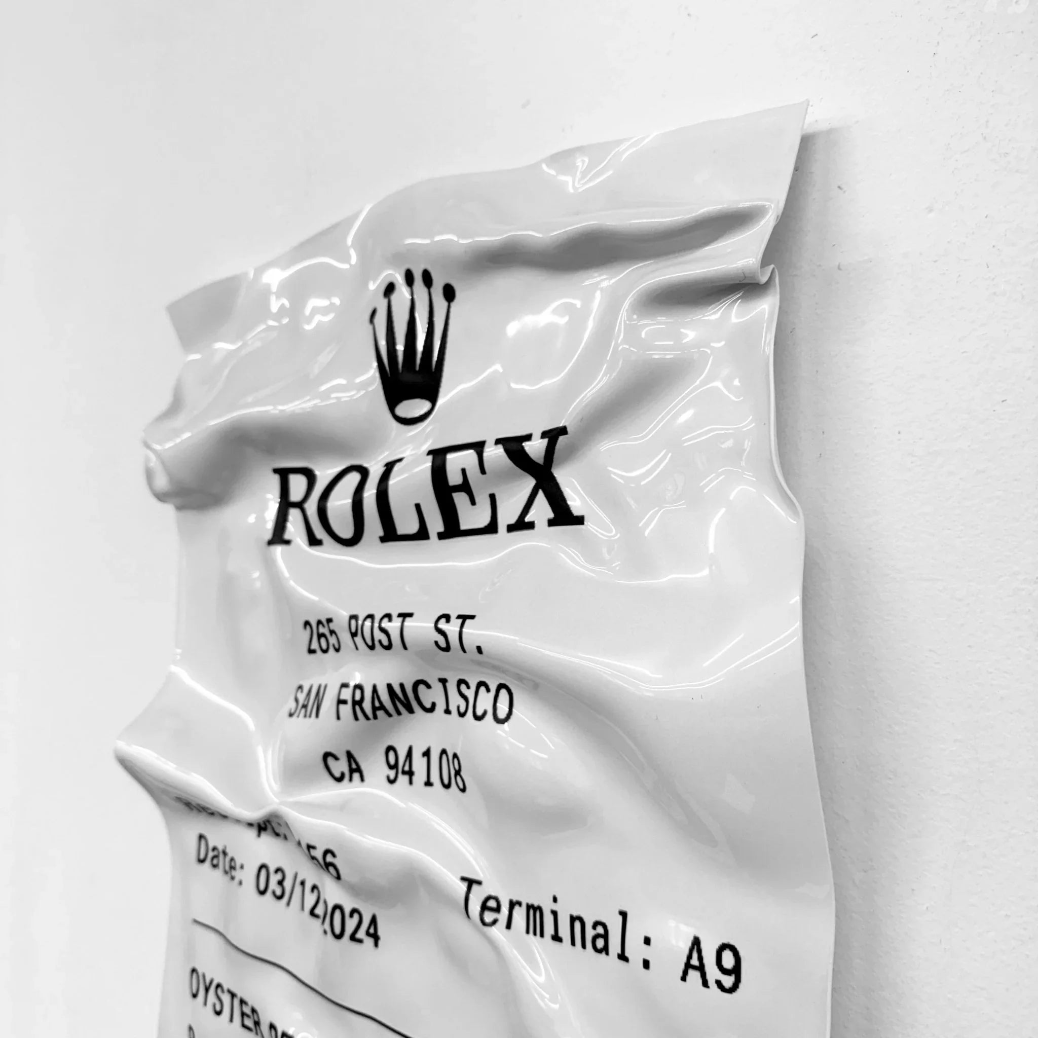 Tableau froissé - Ticket "Rolex" - Luxartis